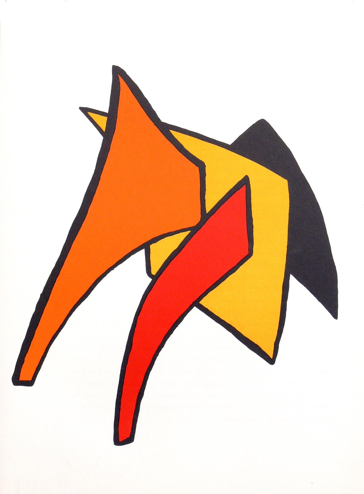 Selection of Alexander Calder color lithographs, France, circa 1960s. We purchased a group of these color lithographs from the estate of a couple that lived in France from 1951-1983. These are most likely from the limited edition folio “Derriere Le