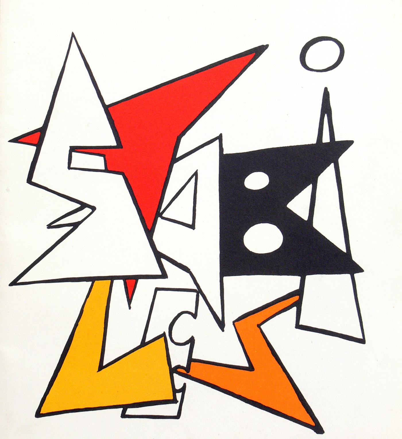 Sélection de lithographies en couleur d'Alexander Calder, France, vers les années 1960. Nous avons acheté un groupe de ces lithographies en couleur à la succession d'un couple qui a vécu en France de 1951 à 1983. Elles proviennent vraisemblablement