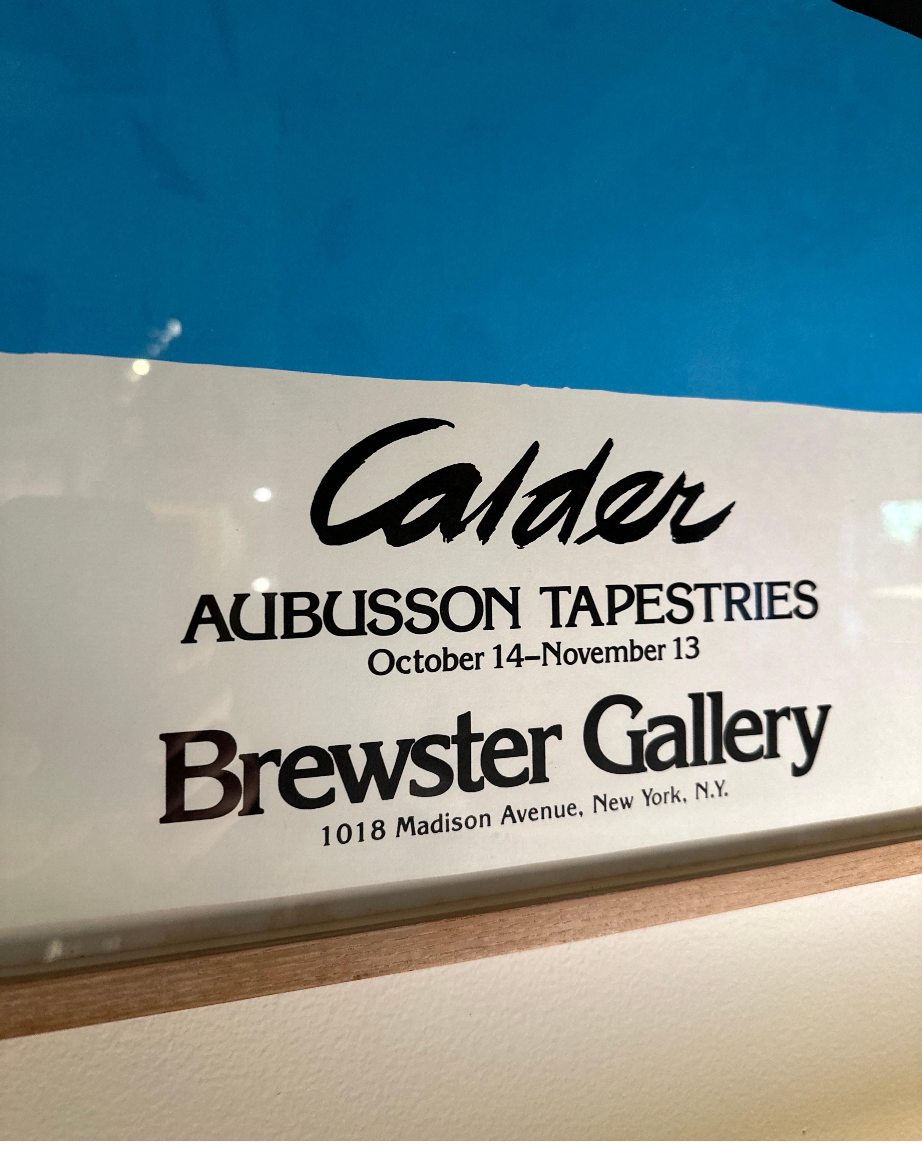 Mid-Century Modern Alexander Calder Lithography Poster in Original Frame, 1971 -Aubusson Tapestries