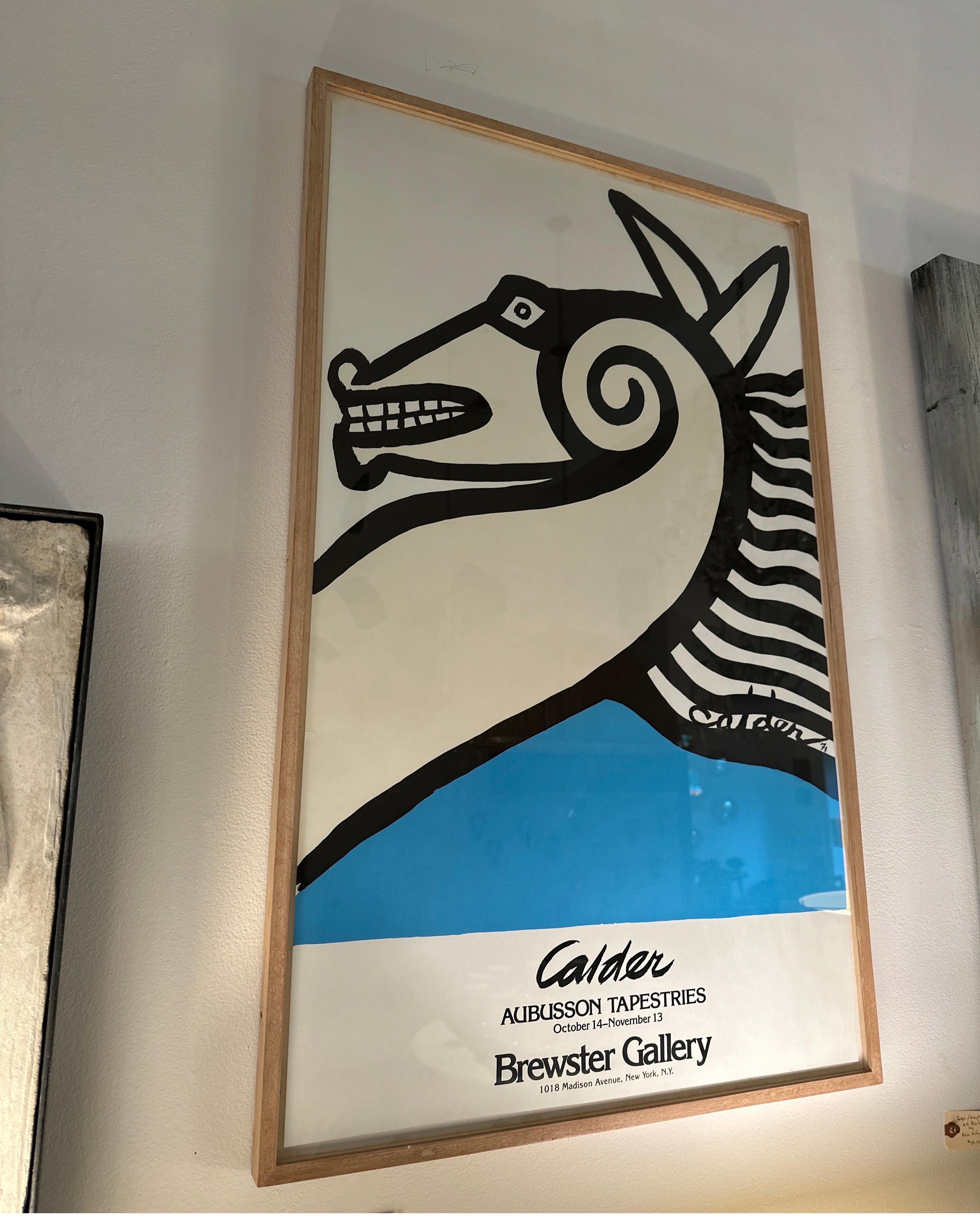 Alexander Calder Lithography Poster in Original Frame, 1971 -Aubusson Tapestries In Good Condition In North Miami, FL