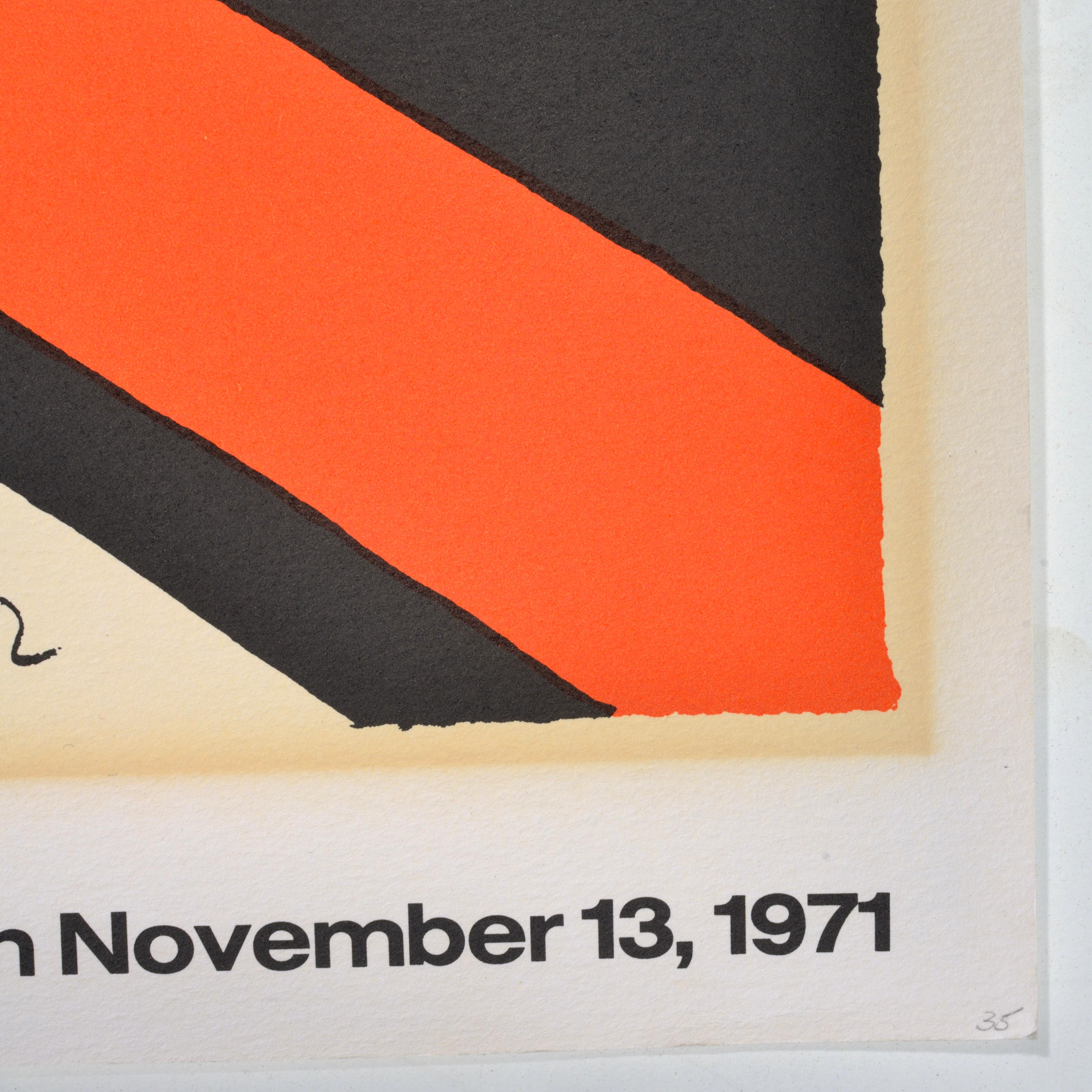 Moderne Lithographie réalisée à la main lors de l’exposition Alexander Calder Pace/Columbus, 1971 en vente