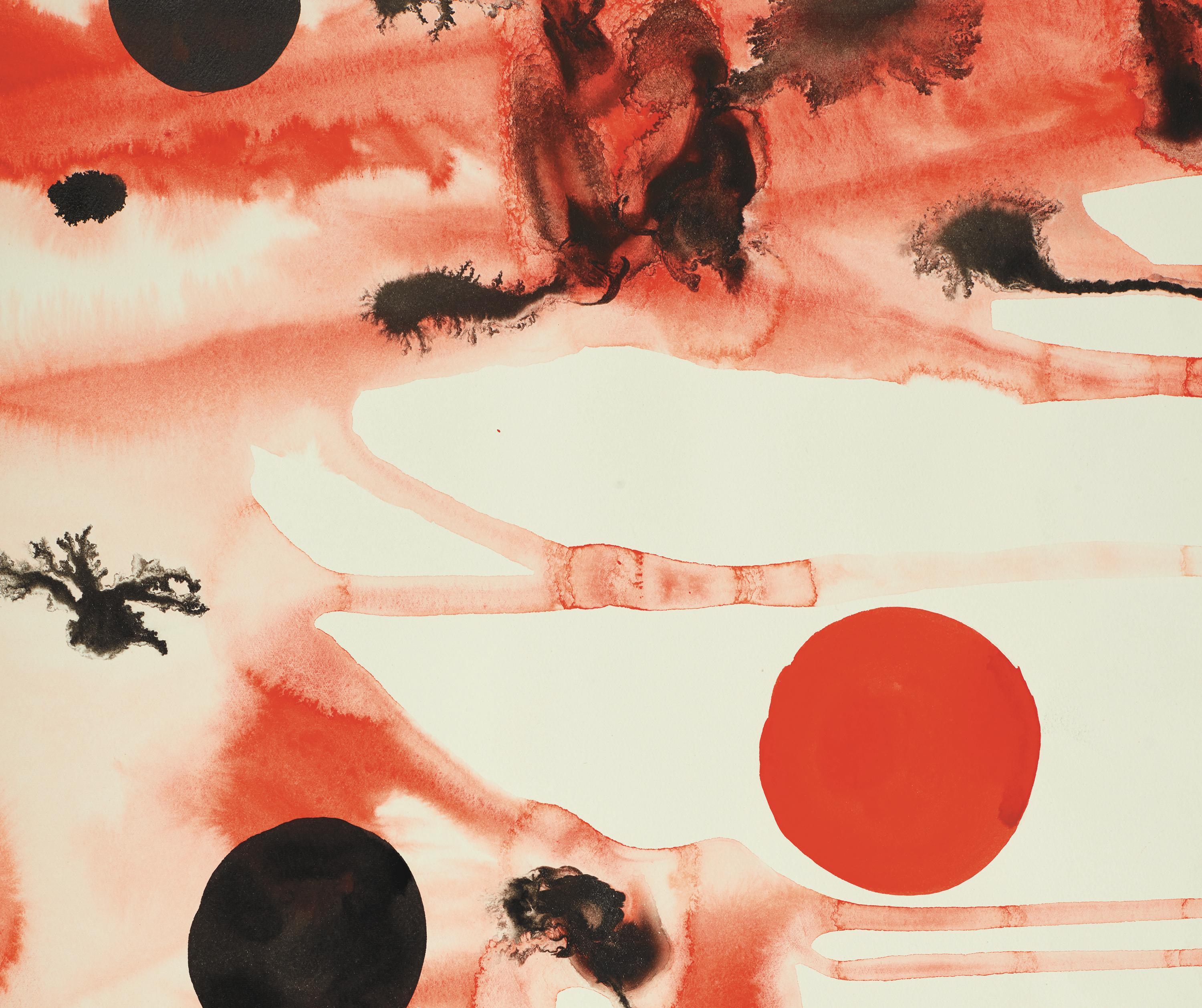 Organismes coloniaux - Blanc Abstract Painting par Alexander Calder