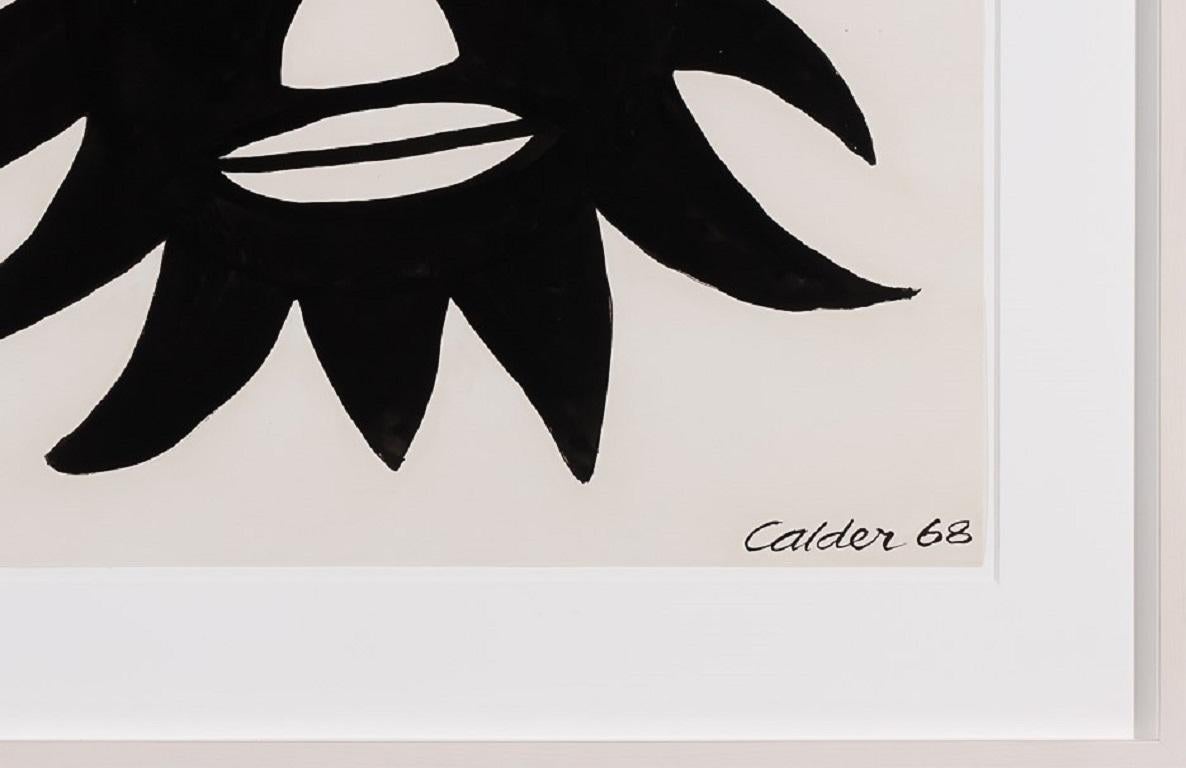 Large Black Face With Sun, 1968 - Modern Painting by Alexander Calder
