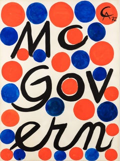 Original gouache painting by Alexander Calder titled 'McGovern'