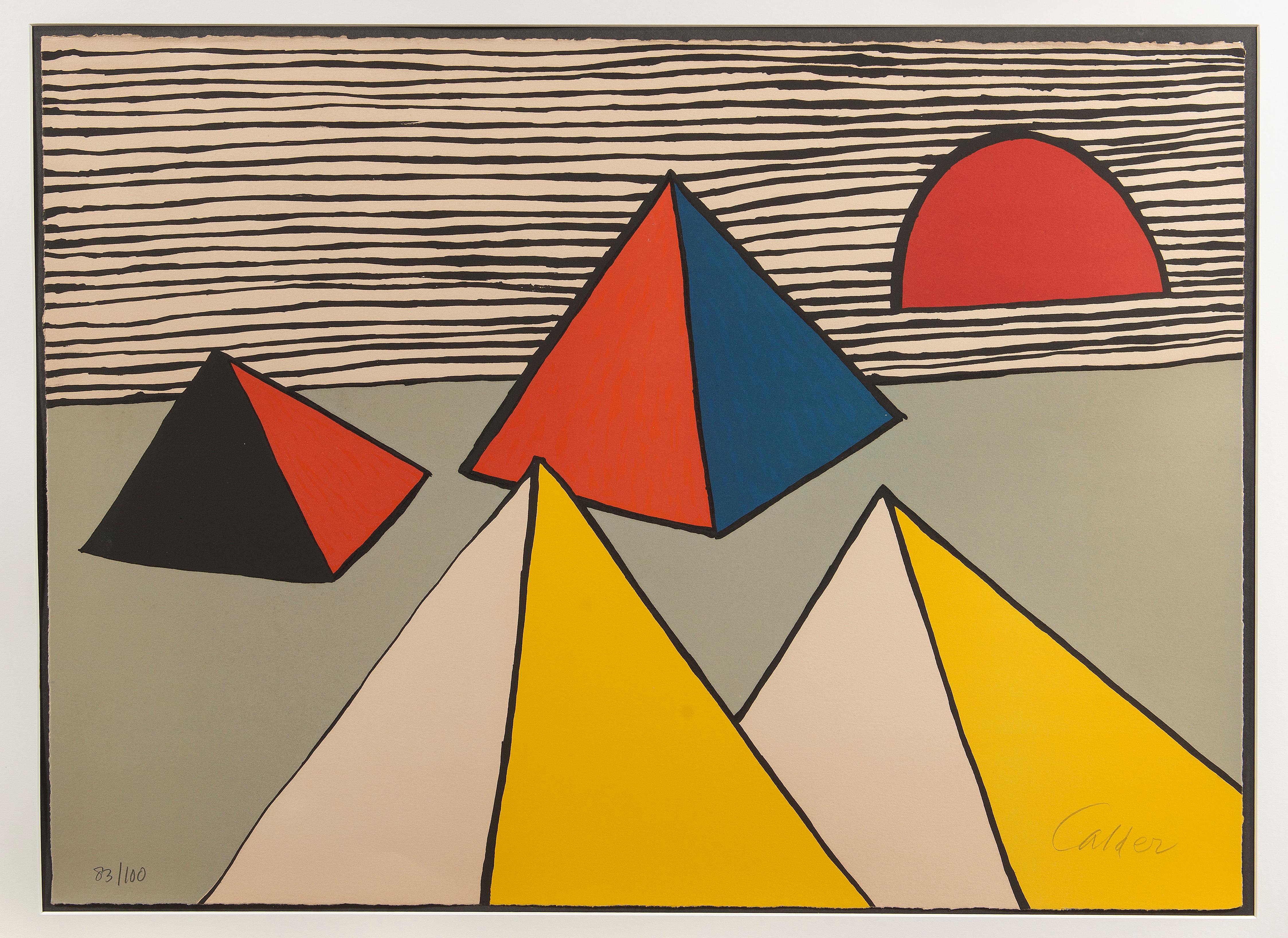 Pyramids at Dawn (83/100 Limited Edition Print) - Painting by Alexander Calder