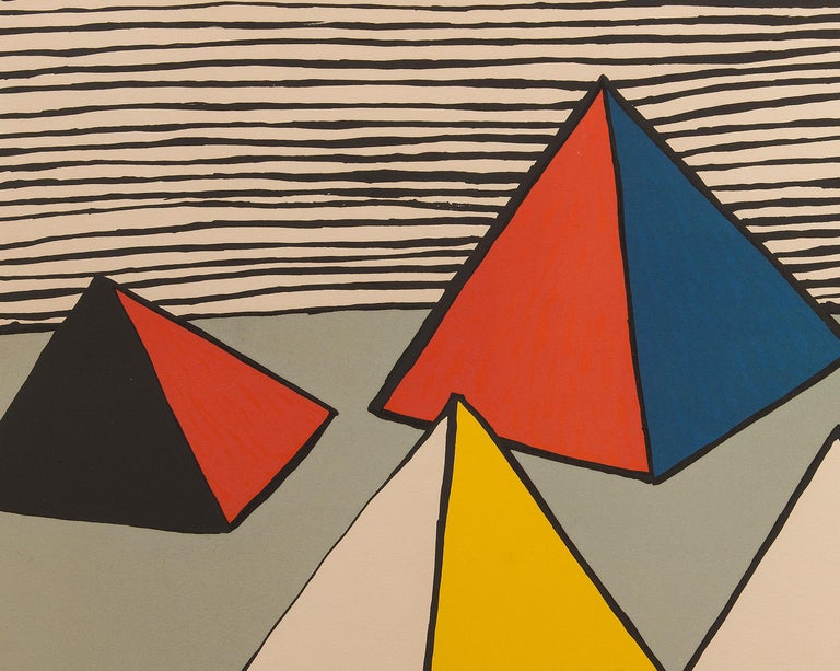 Pyramids at Dawn (83/100 Limited Edition Print) - Brown Abstract Painting by Alexander Calder