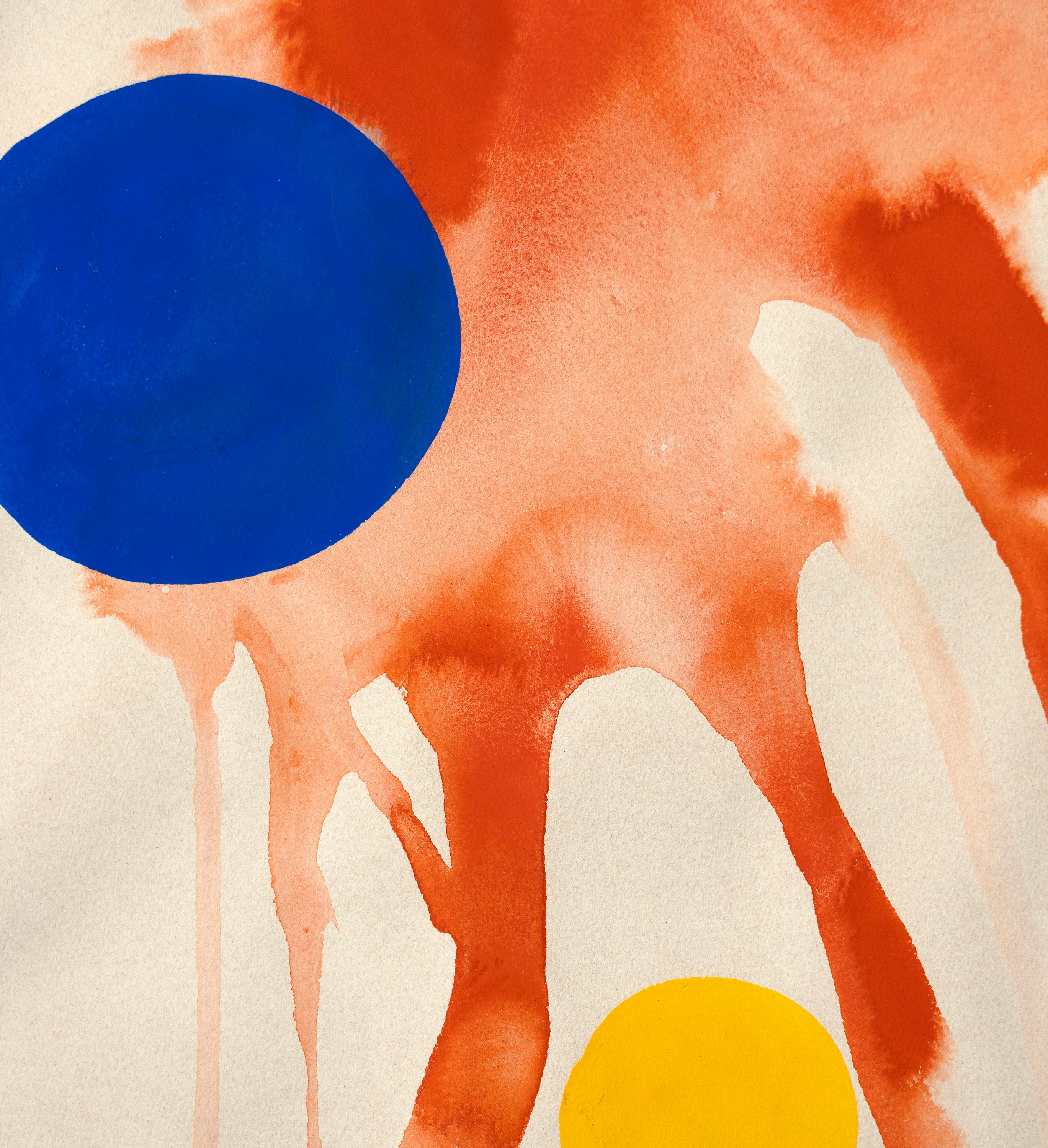 Rouge Mouille (A00963) - Orange Abstract Painting by Alexander Calder