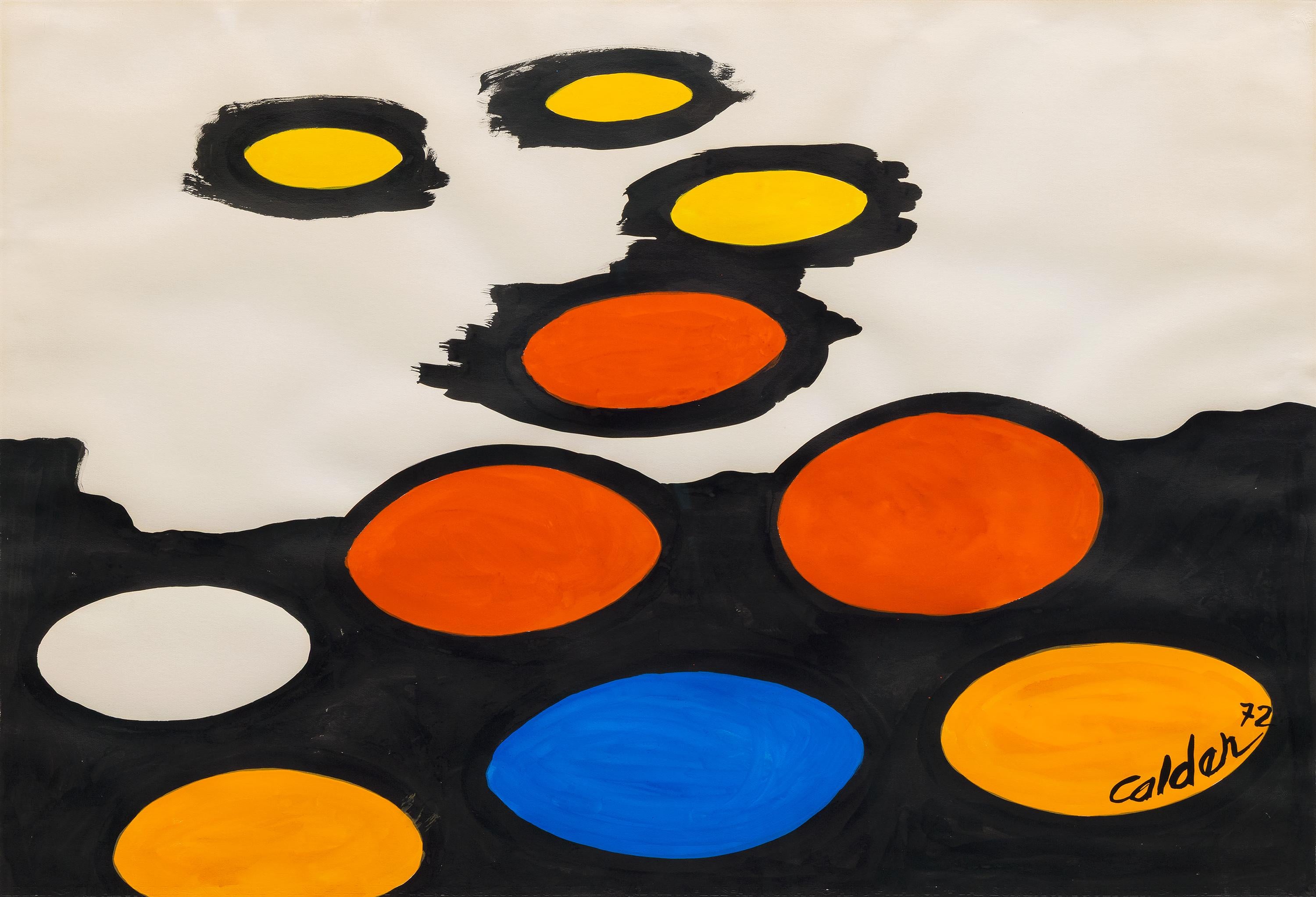 Alexander Calder Abstract Painting – Soucoupes Volantes (Untertassen)