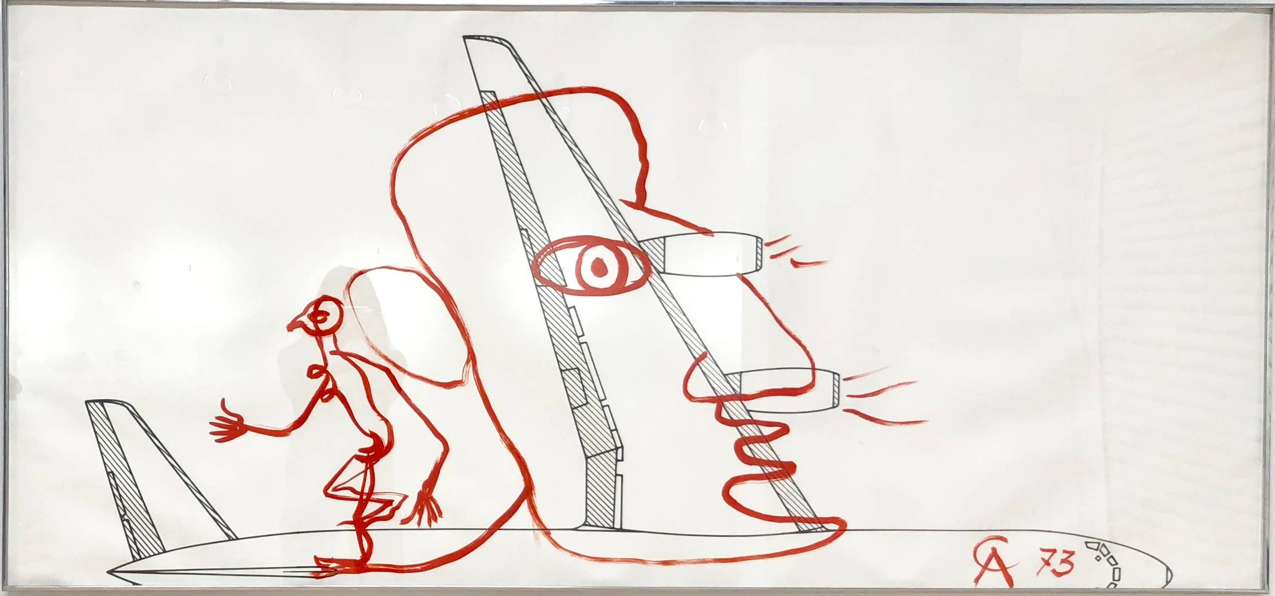 Untitled (For Braniff Airlines) - Painting by Alexander Calder