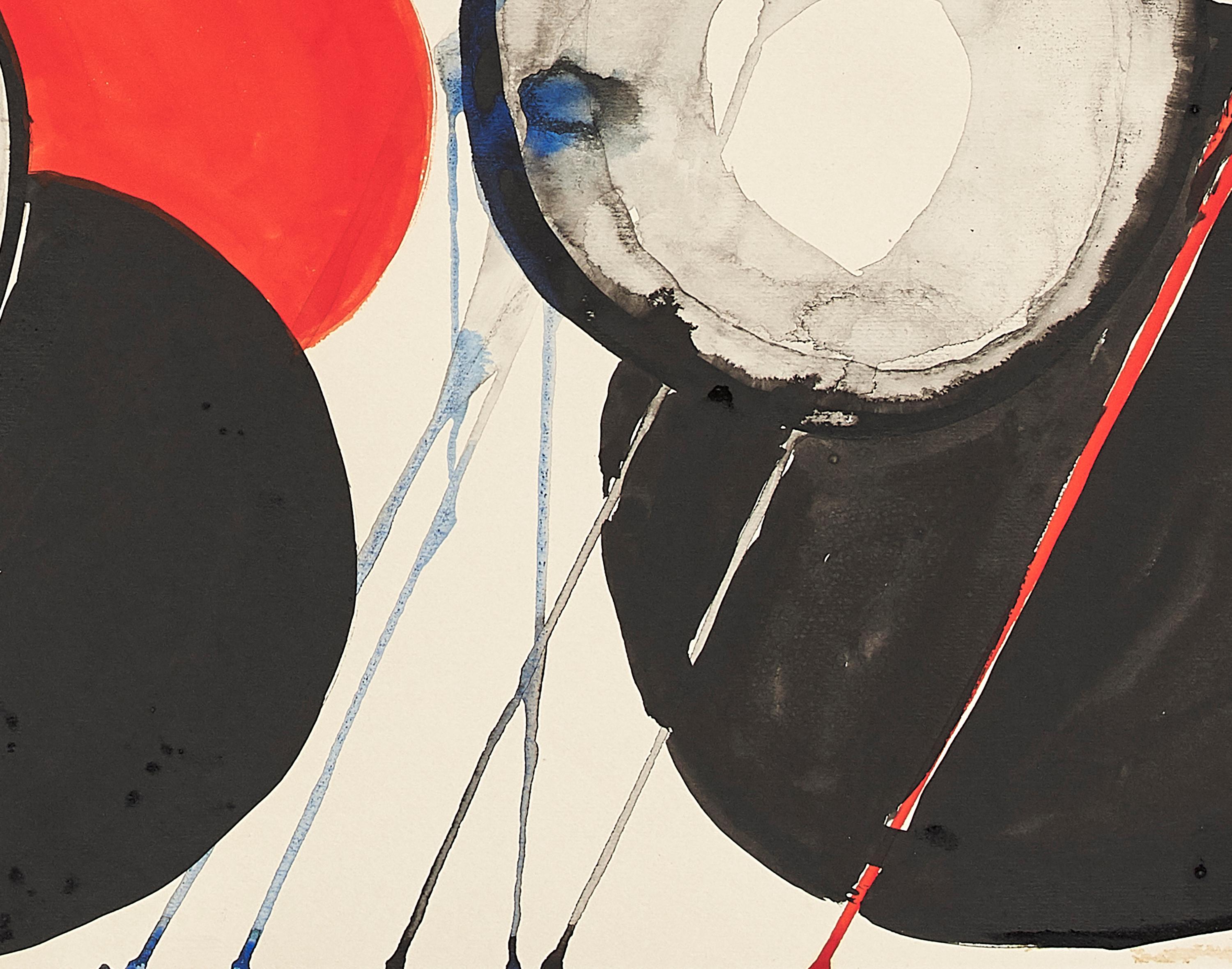 Vives - Beige Abstract Painting par Alexander Calder