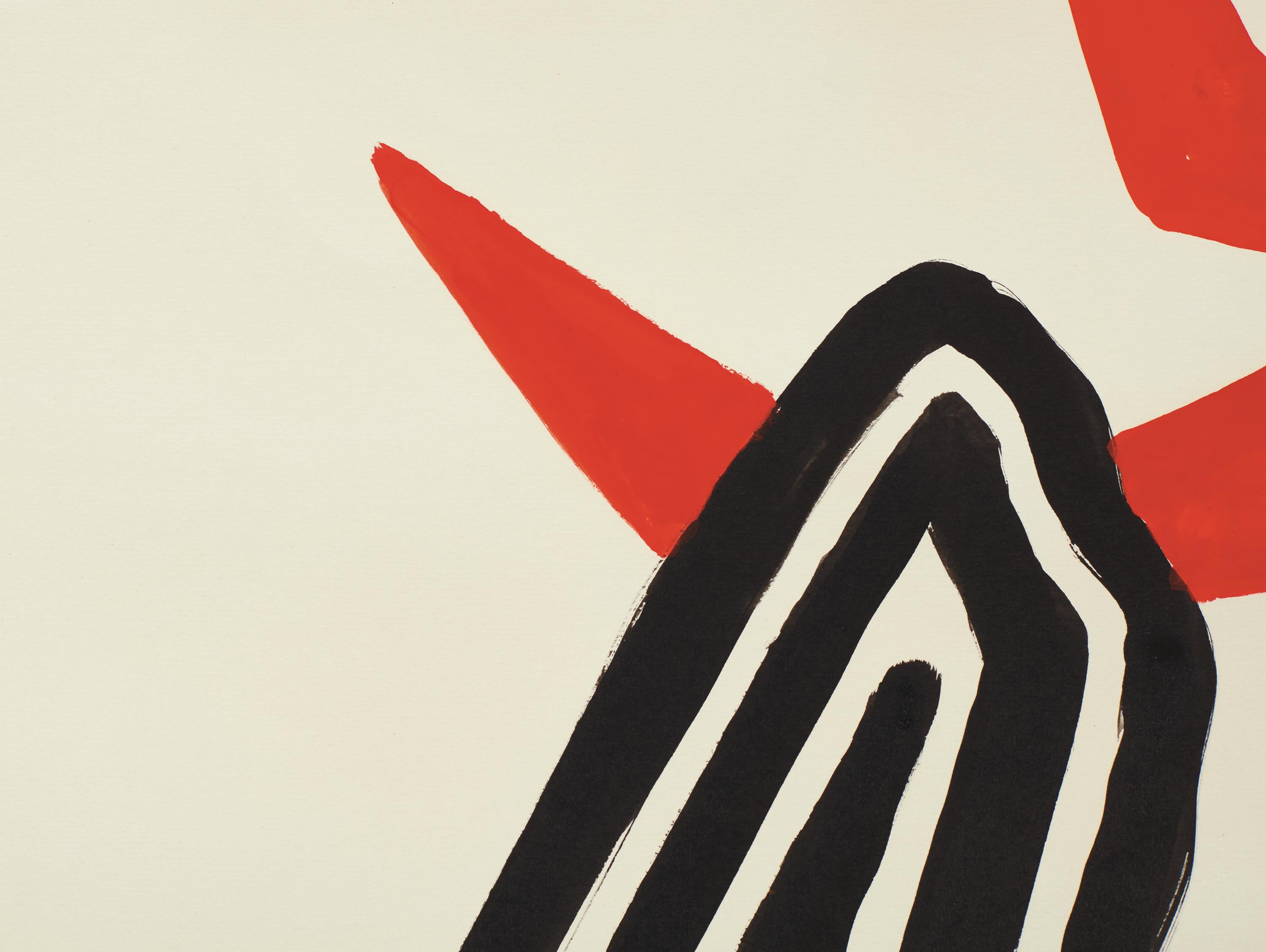 Zigzag Sun and Crags - Post-War Painting by Alexander Calder
