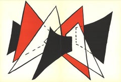 1963 Alexander Calder 'DLM Nr. 141 Seite 4,5' Surrealismus Schwarz-Weiß, Rot-Lithho, 1963