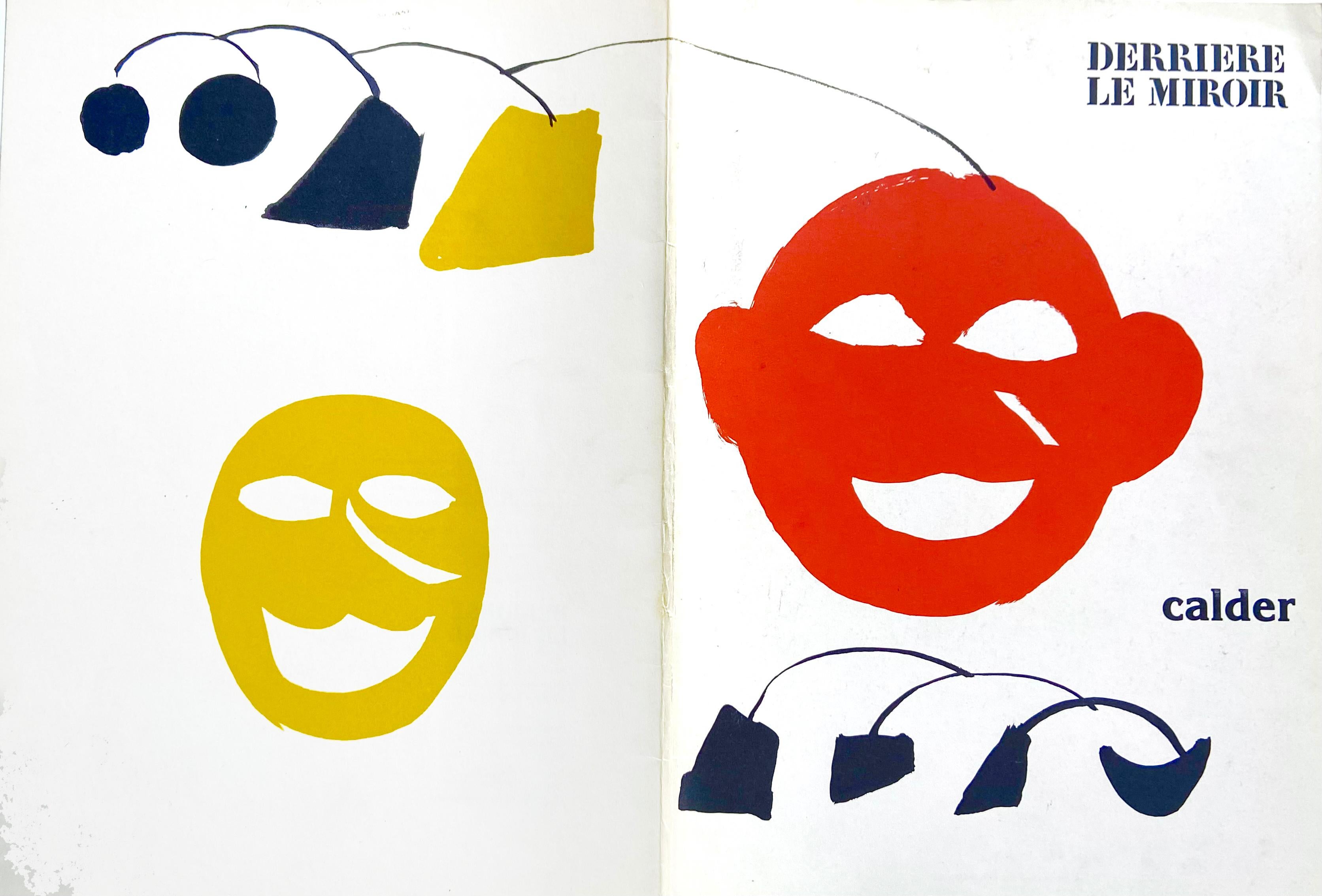 Alexander Calder Lithographic cover c. 1968 from Derrière le miroir:

Lithograph in colors; 11 x 15 inches (opening to 15x22 inches).
Scattered surface and age related wear; in otherwise good overall vintage condition.
Unsigned from an edition of