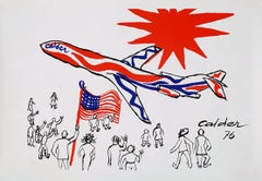 Vintage 1970s Alexander Calder poster (Calder Braniff Airlines 1976) 