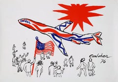 Antique 1970s Alexander Calder poster (Calder Braniff Airlines 1976) 