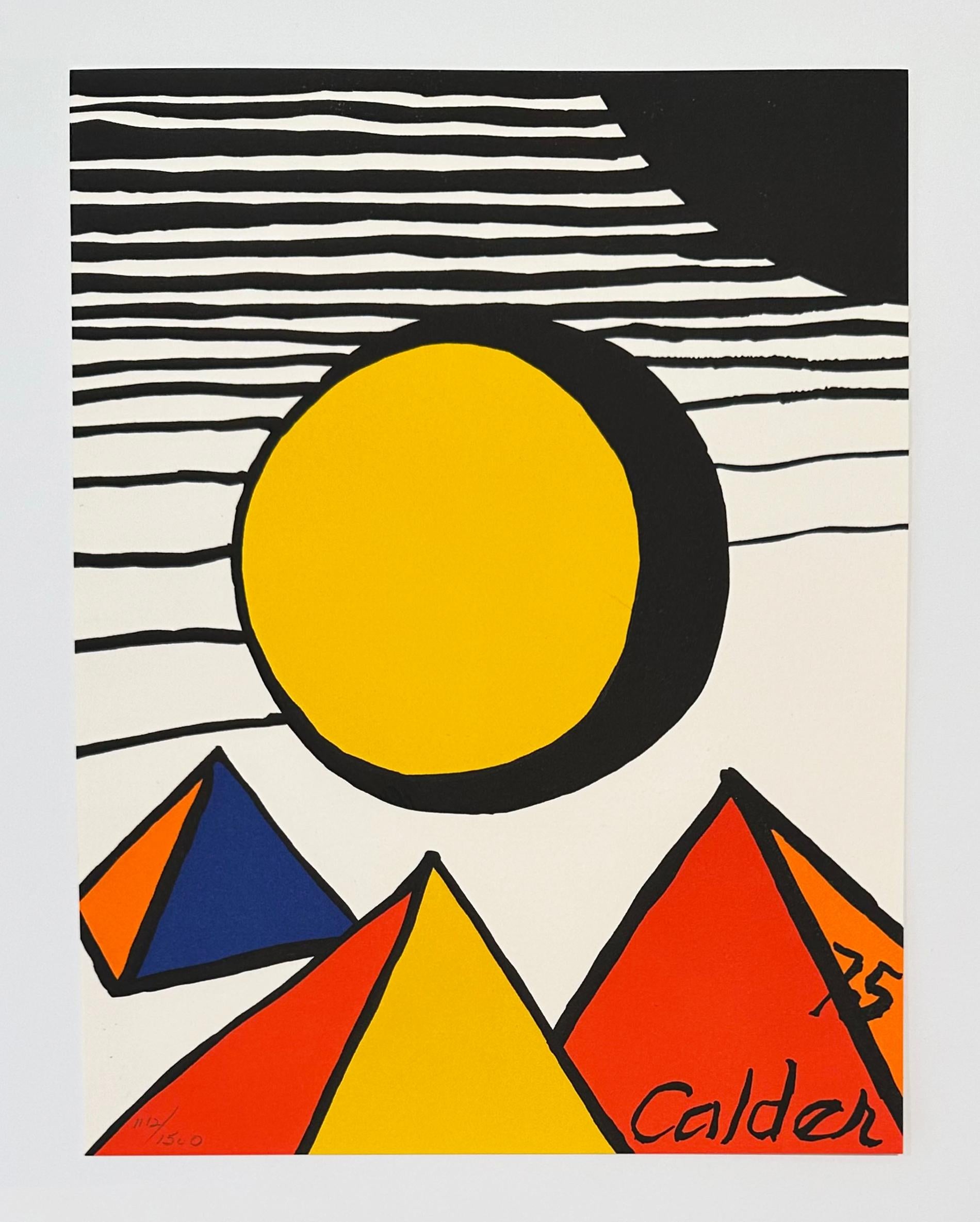 Artist: Alexander Calder
Title: 30th Anniversary of the World Federation of the United Nations
Medium: Lithograph in colors
Date: 1975
Edition: 1112/1500
Framed Size: 18 3/4