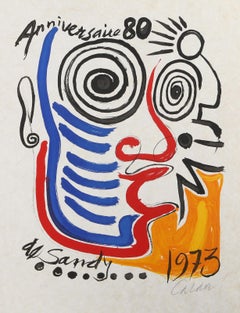 80th Anniversaire de Sandy, Modern Lithograph by Alexander Calder