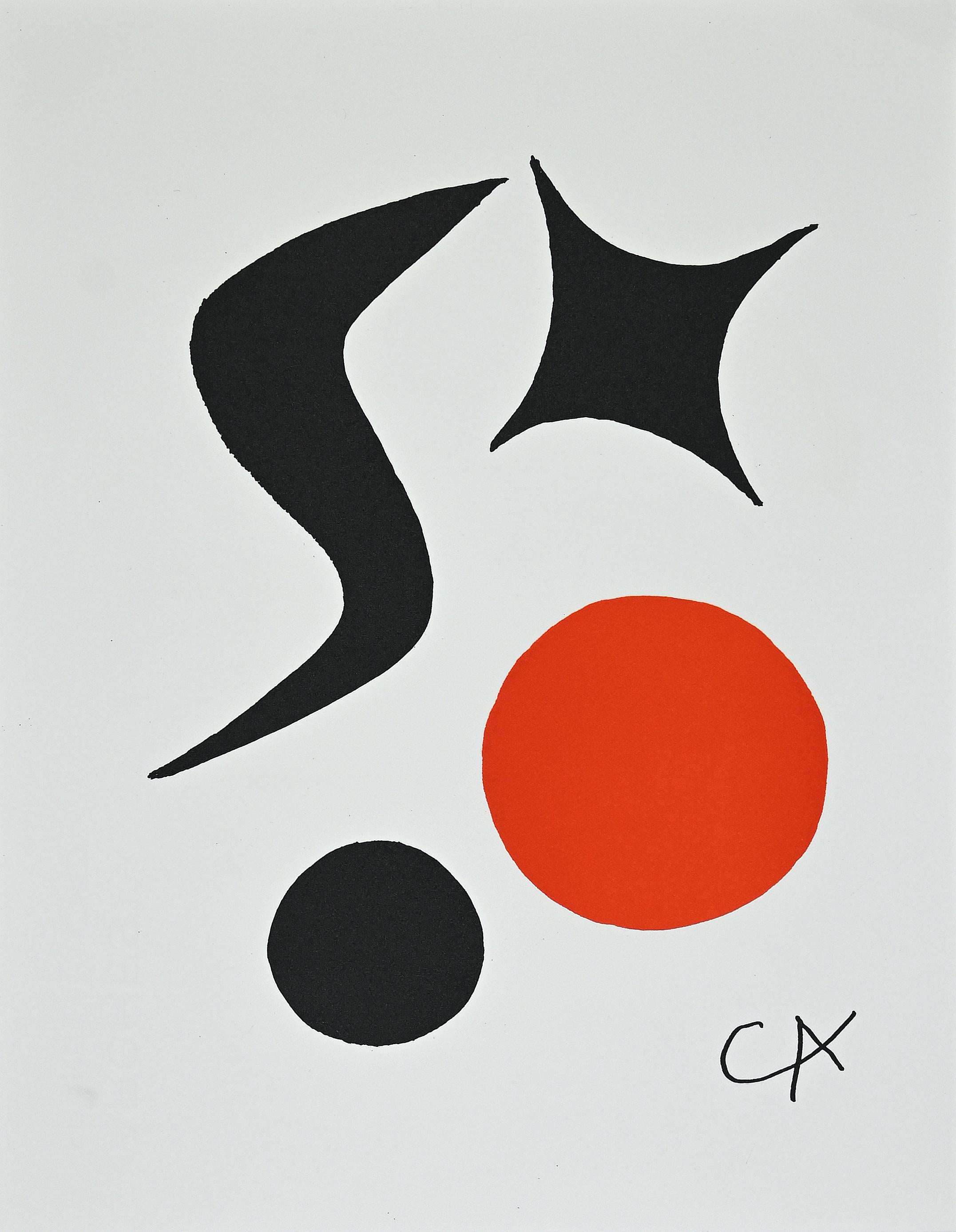 Alexander Calder Abstract Print - Abstract Composition  - Lithograph after A. Calder - 1982