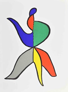 Composizione astratta - Litografia di Alexander Calder - 1963