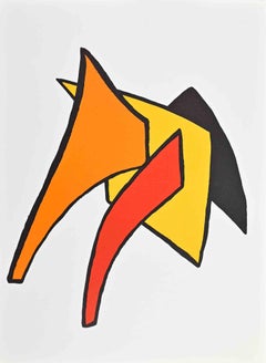 Abstract Composition - Lithograph by Alexander Calder - 1963