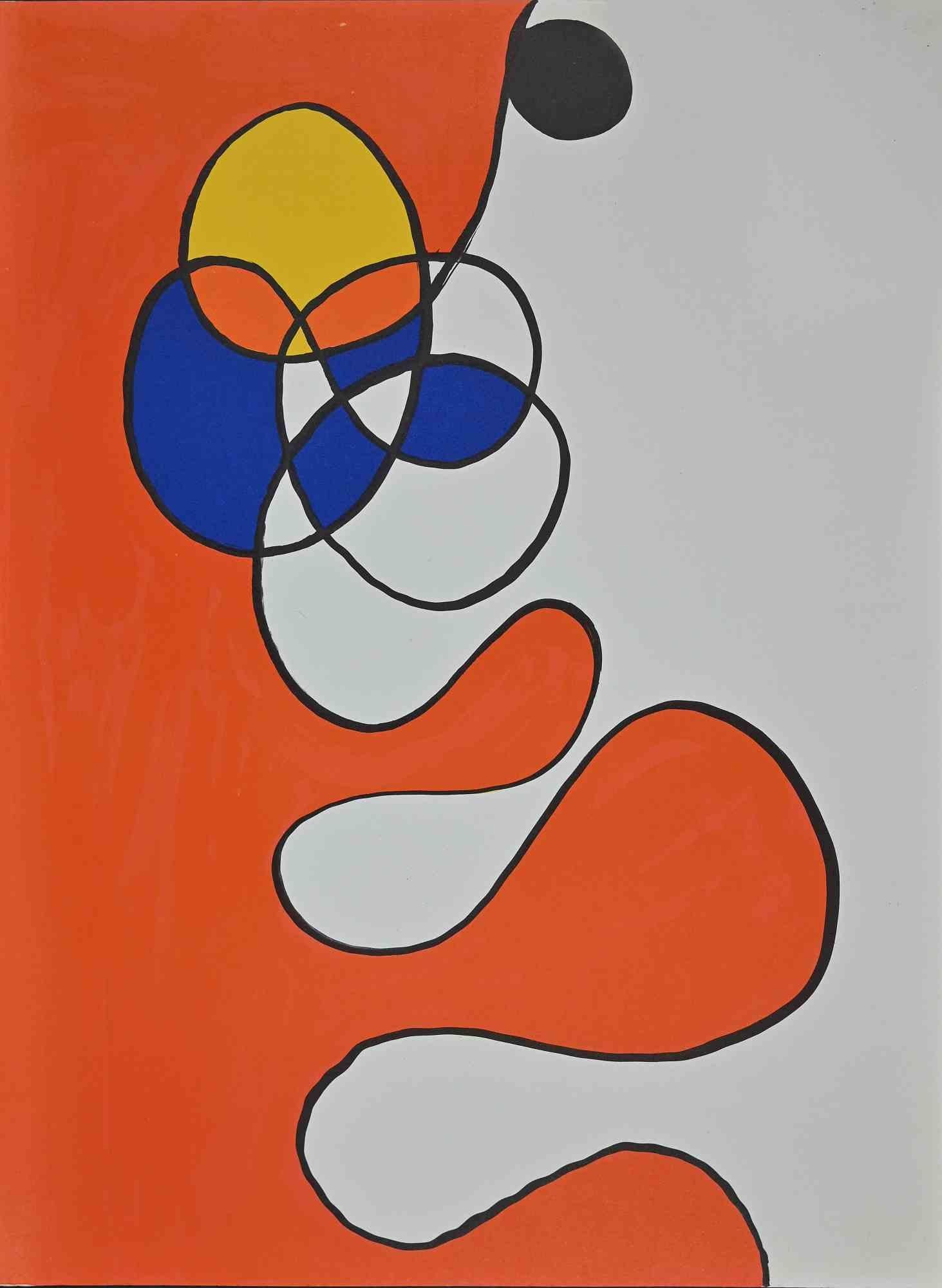 Abstract Composition is an original artwork realized by Alexander Calder for the French art magazine "Derrière Le Miroir" no. 173, 1968.

Original mixed colored lithograph. 

Printed by Ateliers de Maeght, Paris, 1968.

Good conditions except for