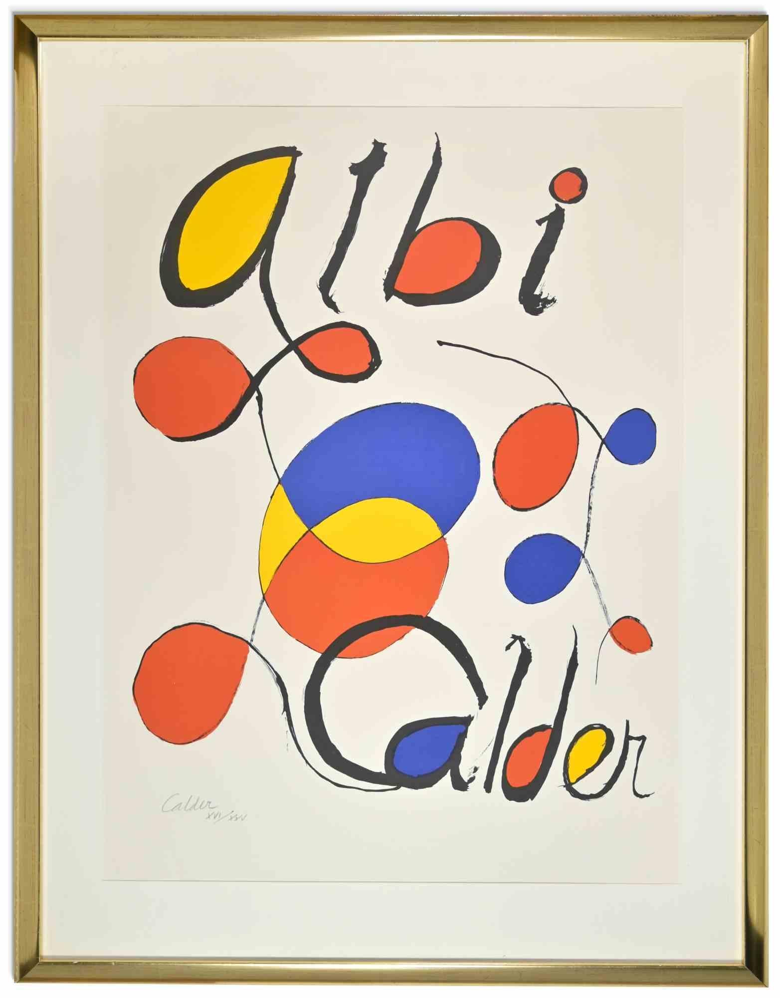 Albi is an artwork realized by Alexander Calder in the learly 1970s. 

Lithograph on Vellum, cm. 82x61.5 (framed 100x82 cm).

Signed in pencil in the lower left 'Calder' and numbered in pencil 'XVI/XXX'.

Framed under glass.

Very good condition.