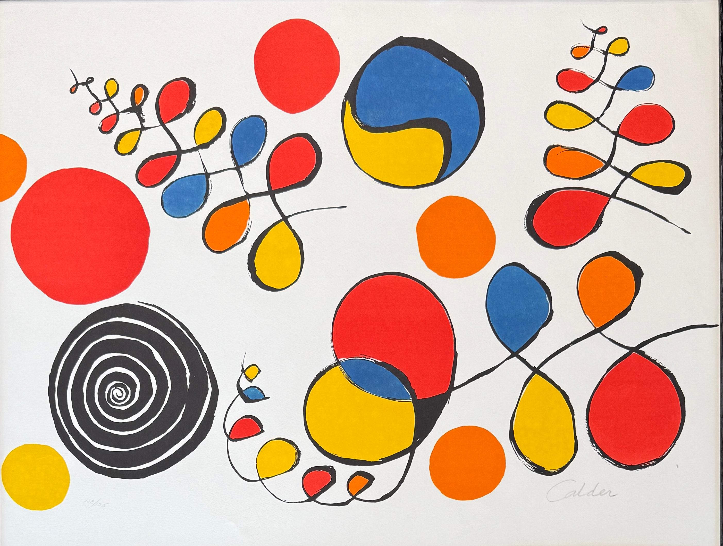 Alexander Calder (1898 - 1976) - Floating Helix -color lithograph on paper- 1976 For Sale 1