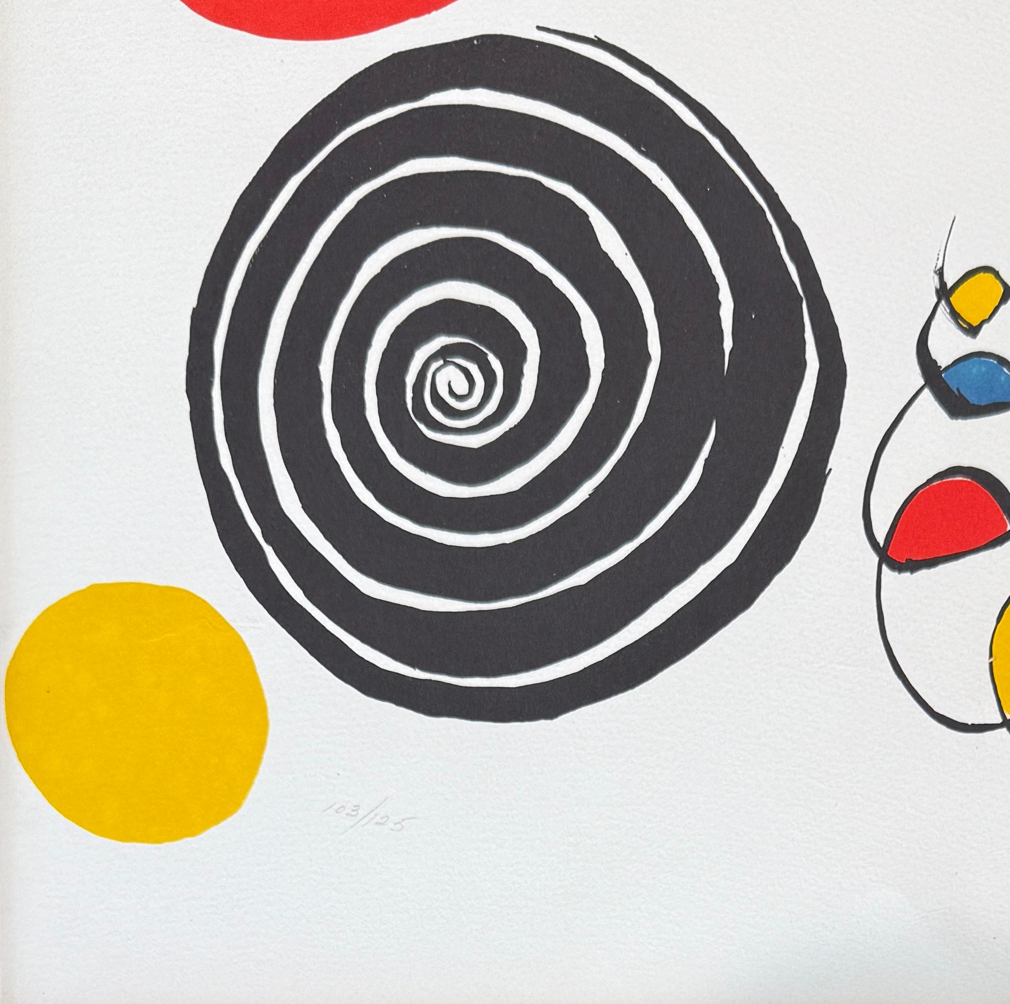 Alexander Calder (1898 - 1976) - Floating Helix -color lithograph on paper- 1976 For Sale 4