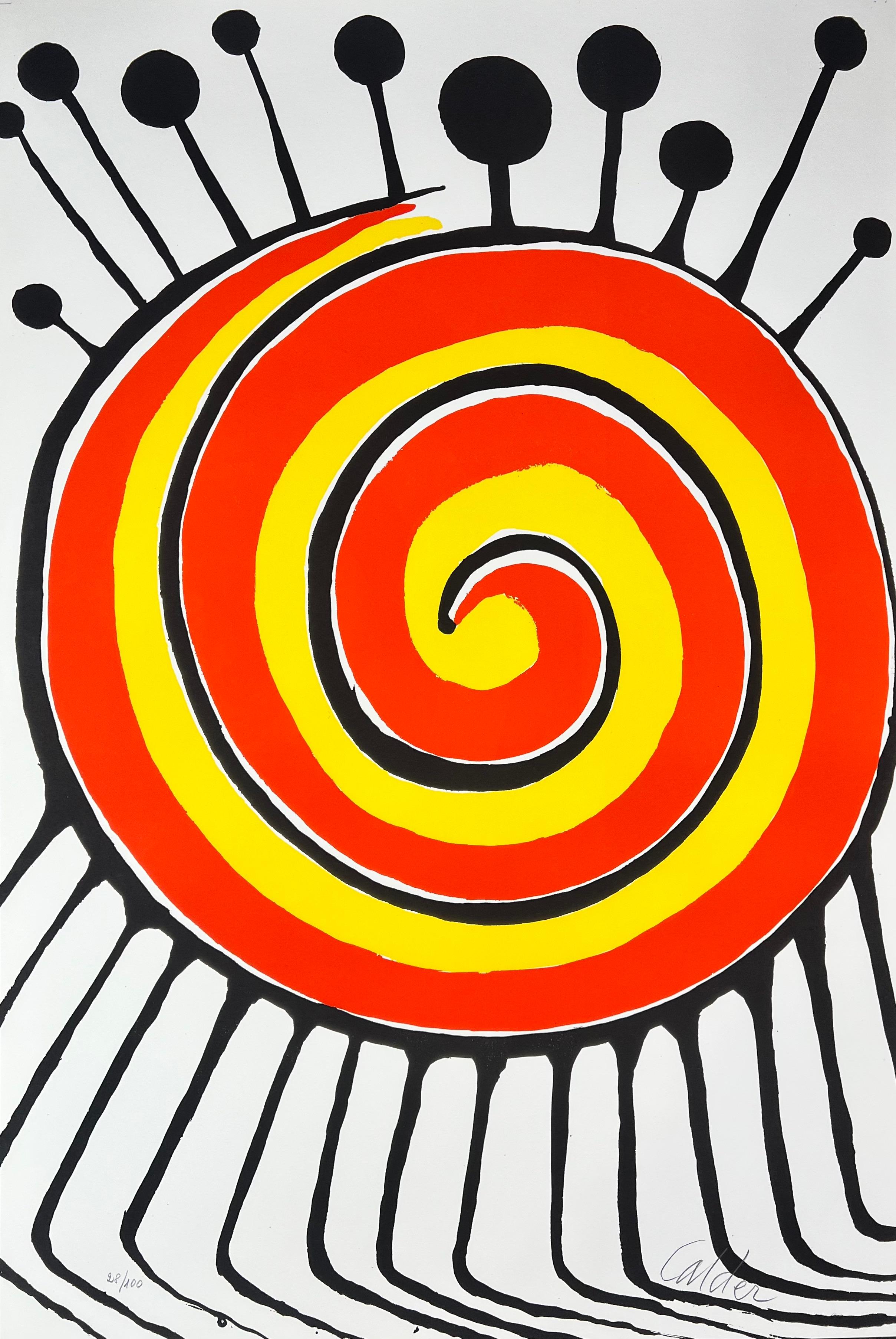 Alexander Calder (1898-1976) - Spirale millepiedi - lithographie couleur sur papier