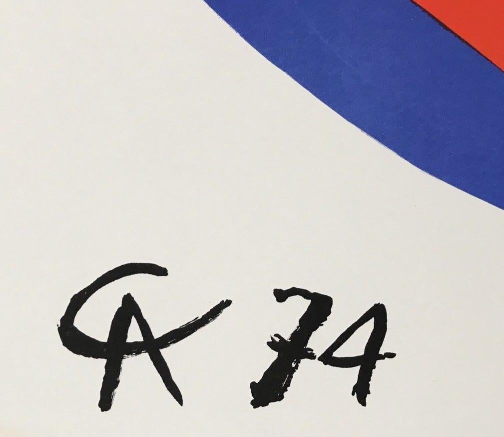 Alexander Calder Abe Ribicoff Lithograph 1974
A lithographic poster designed and illustrated by Alexander Calder in 1974 for Abe Ribicoff: a Democratic Party politician who was Secretary of the Department of Health, Education, and Welfare in the