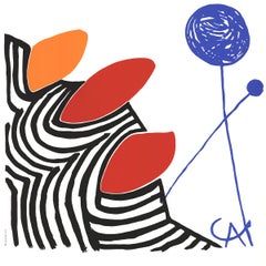 Alexander Calder-Budding (No text)-27.5" x 27.5"-Serigraph-1980-Modernism-Black