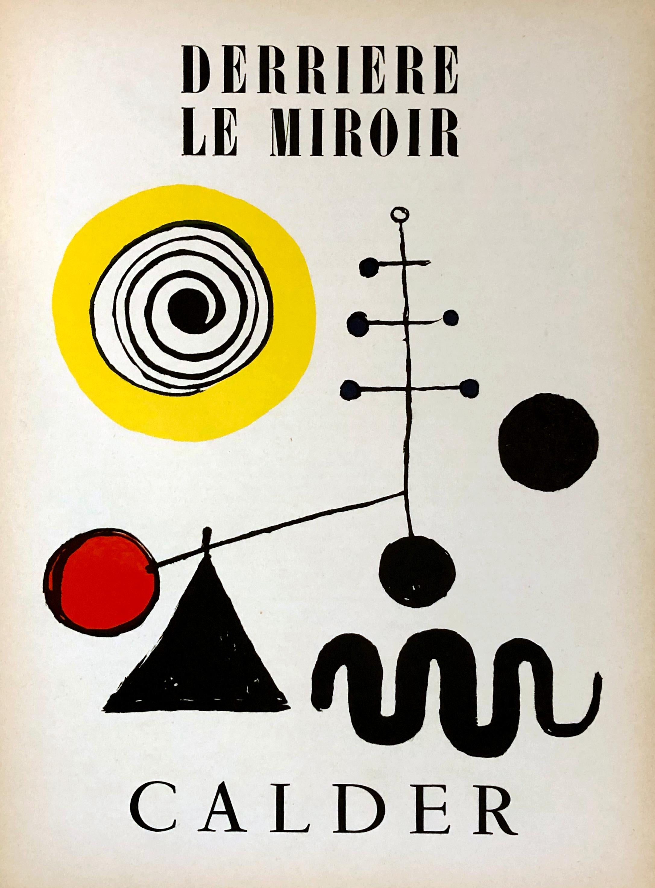 Alexander Derriere Le Miroir c. 1951
Published by: Galerie Maeght, Paris commeuarte tan early 1950s exhibiting featuring Calder mobiles and stabiles. Includes an original lithographic cover and text by Franand Léger among others. Fine condition.