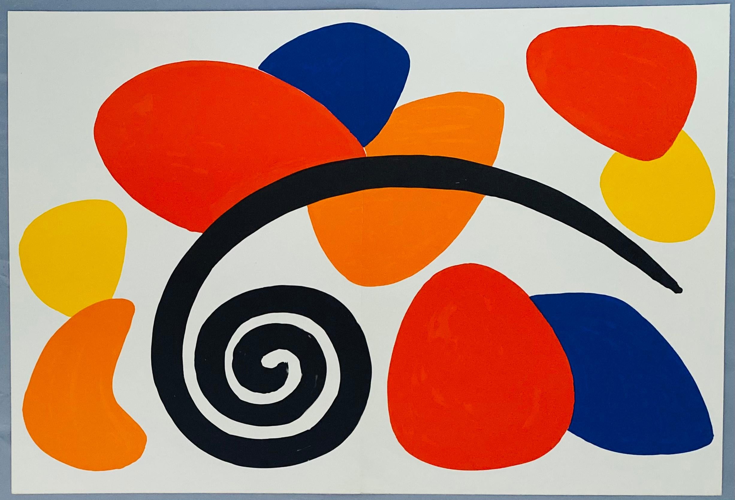 Original 1960s Alexander Calder lithograph:

Dimensions: 15 x 22 inches.

Portfolio: Derriere Le Miroir. Published by: Galerie Maeght, Paris, 1968.

Very good overall vintage condition with bright colors. Contains a center fold-line as originally