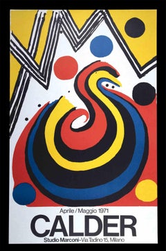 Alexander Calder, Ausstellungsplakat  Offsetdruck und Lithographie im Vintage-Stil – 1971