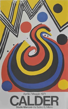 Affiche d'exposition d'Alexander Calder  - Impression offset et lithographie vintage - 1971