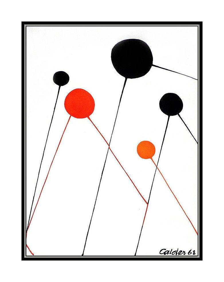 Alexander Calder Large Color Lithograph Balloons Framed Modern Artwork Signed 1