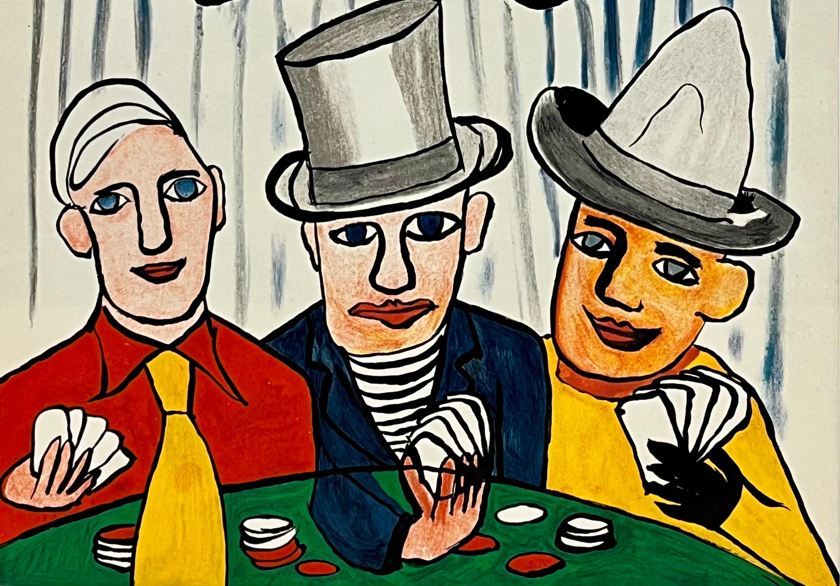 Alexander Calder Las Vegas card players lithograph (Calder prints) For Sale 2