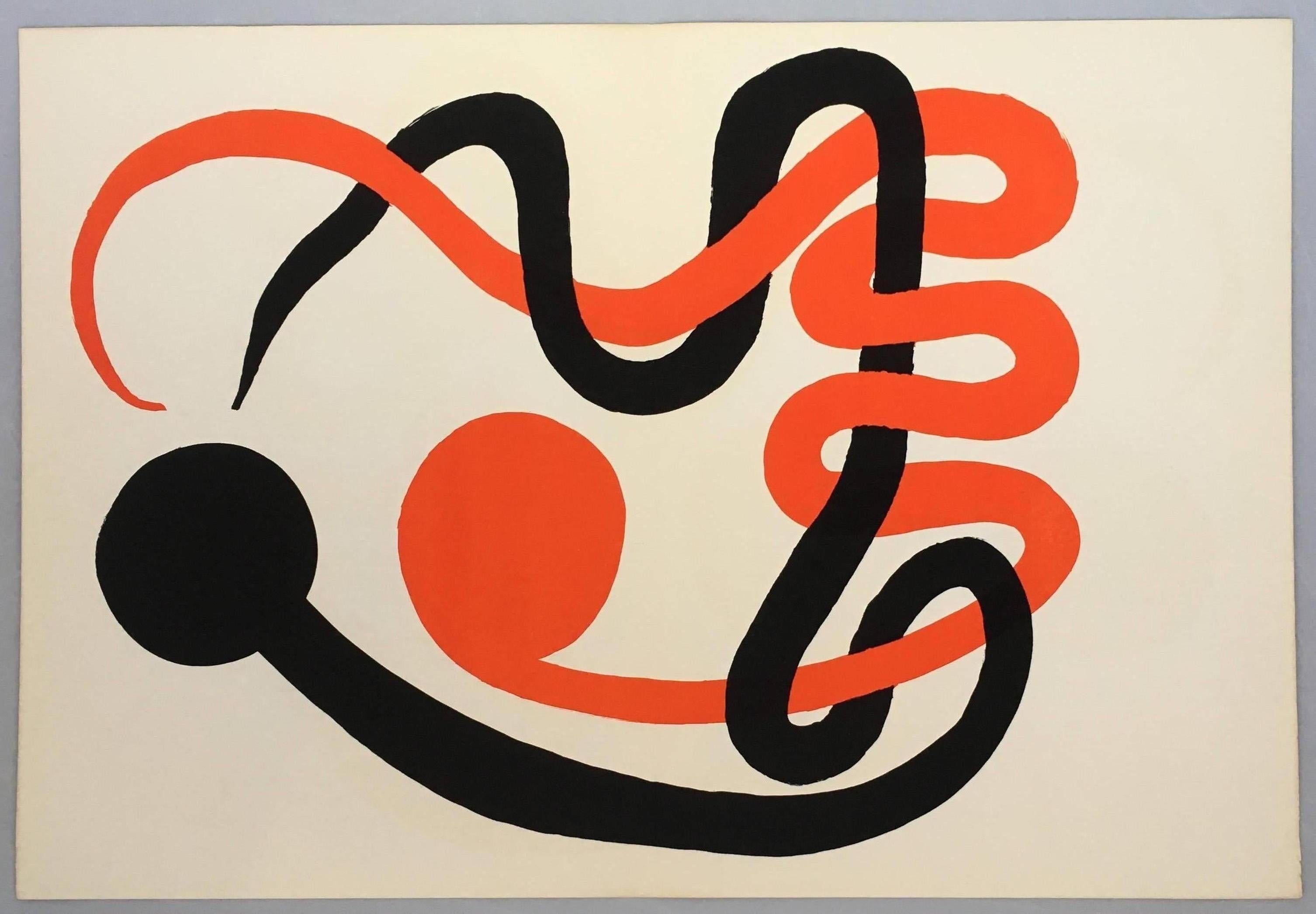 Alexander Calder Lithograph Derrière le miroir (Calder serpents) For Sale 1
