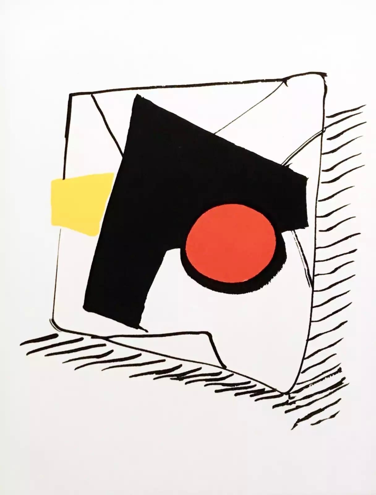 Alexander Calder Lithographie ca. 1976 aus Derrière le miroir:

Farblithographie; 15 x 11 Zoll.
Sehr guter Gesamtzustand; gut präpariert. 
Unsigniert aus einer Auflage von unbekannt.
Von: Derrière le miroir Gedruckt in Frankreich ca. 1973.