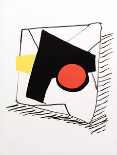 Retro Alexander Calder Lithograph derrière le miroir 