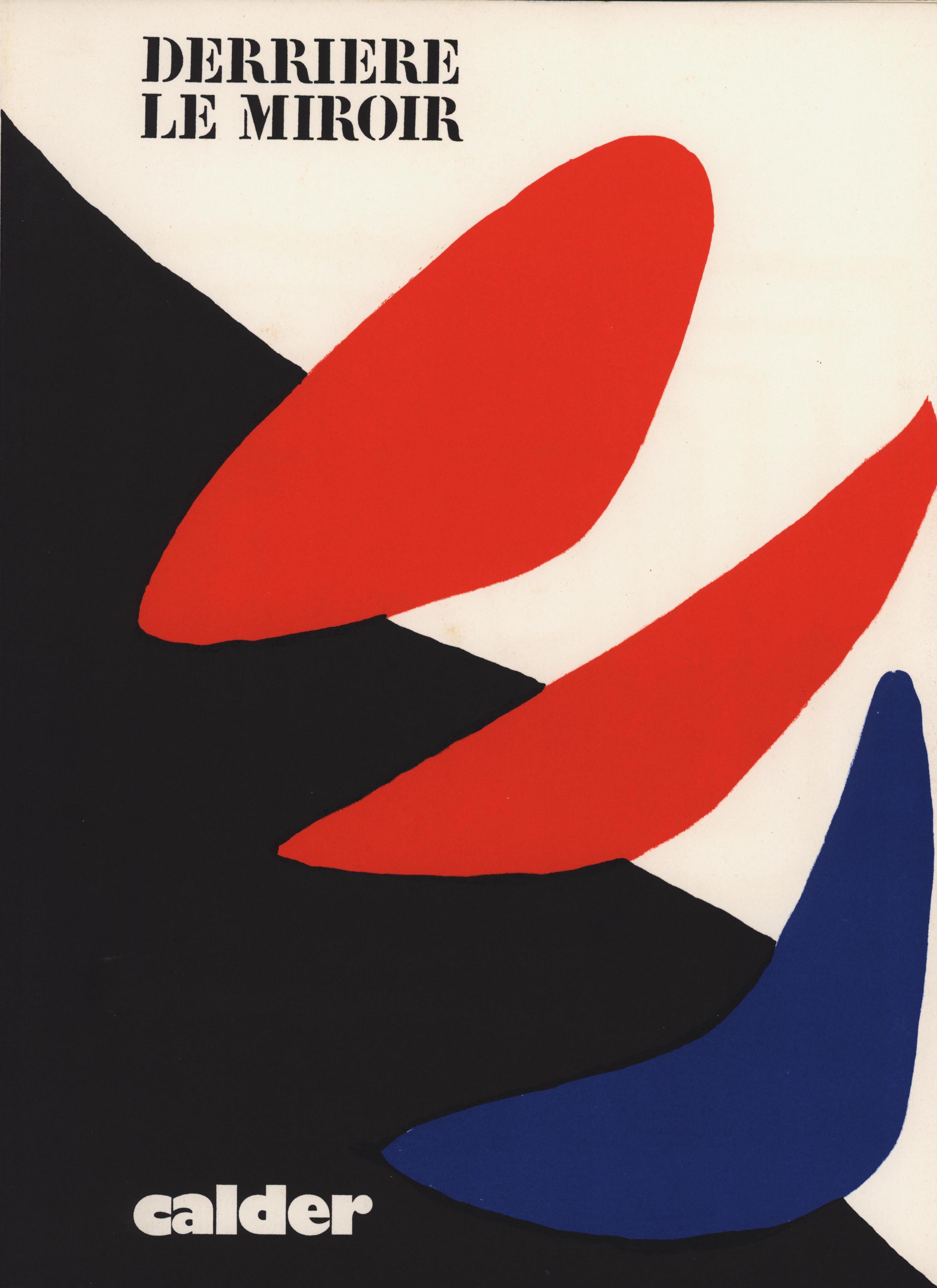 Alexander Calder Lithographic cover c. 1971 from Derrière le miroir:

Lithographic cover in colors; 11 x 15 inches.
Very good overall vintage condition.
Unsigned from an edition of unknown with crisp bright colors.
Printed in France circa early
