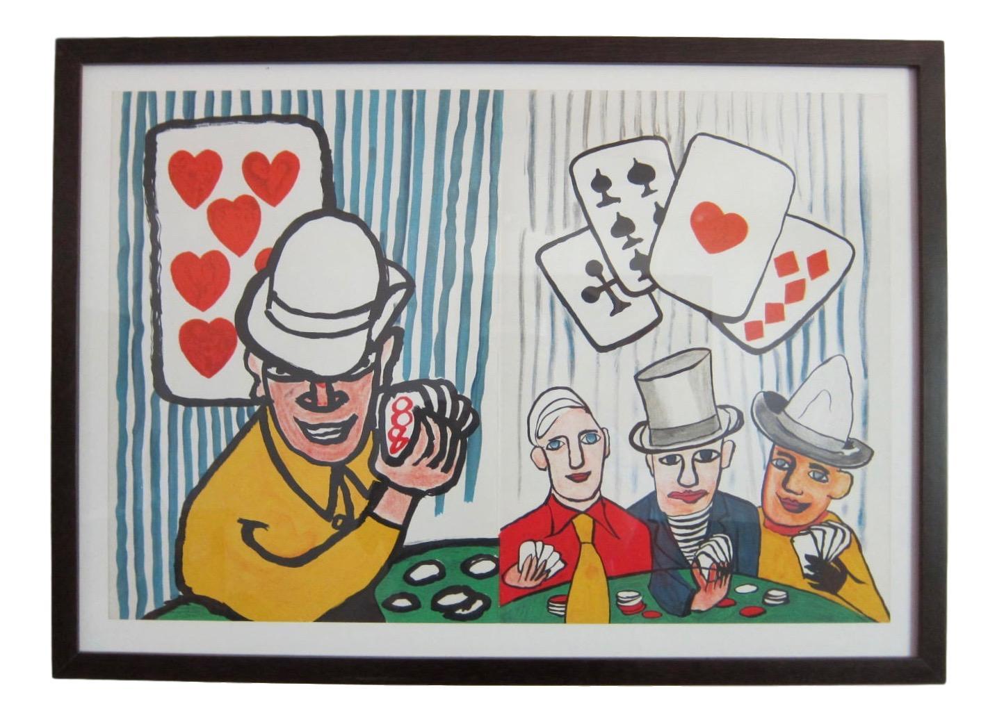 Alexander Calder Lithographs from 'Derriere Le Miroir'  - The Card Players For Sale 1