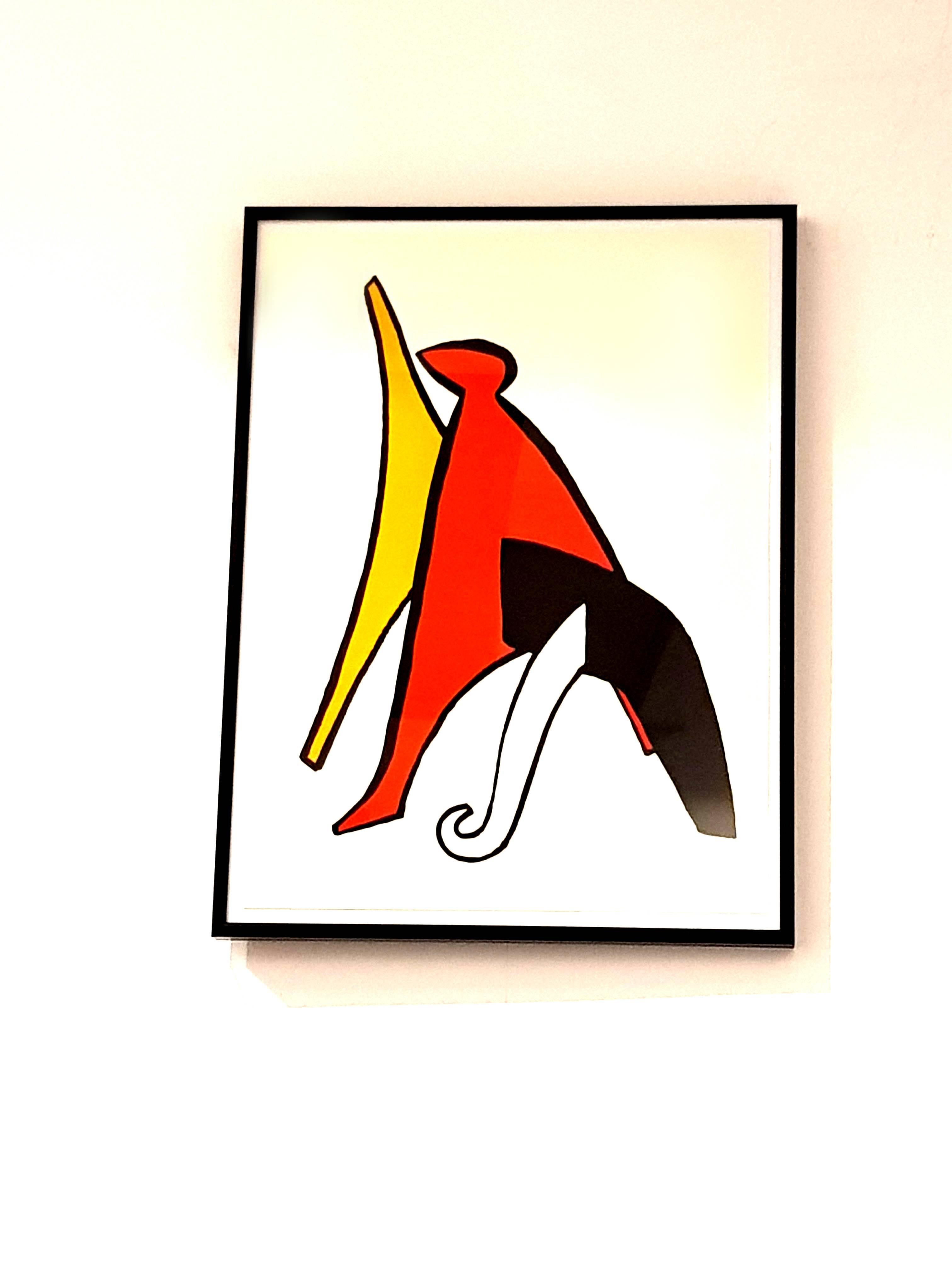 Alexander Calder - Original Lithograph - Behind the Mirror
1 Original lithograph created in 1976 
Framed
Dimensions: 38 x 28 cm
Source: Derrière le miroir (DLM), n°221, 1976

Alexander Calder (1898 - 1976)

The American artist Alexander Calder was