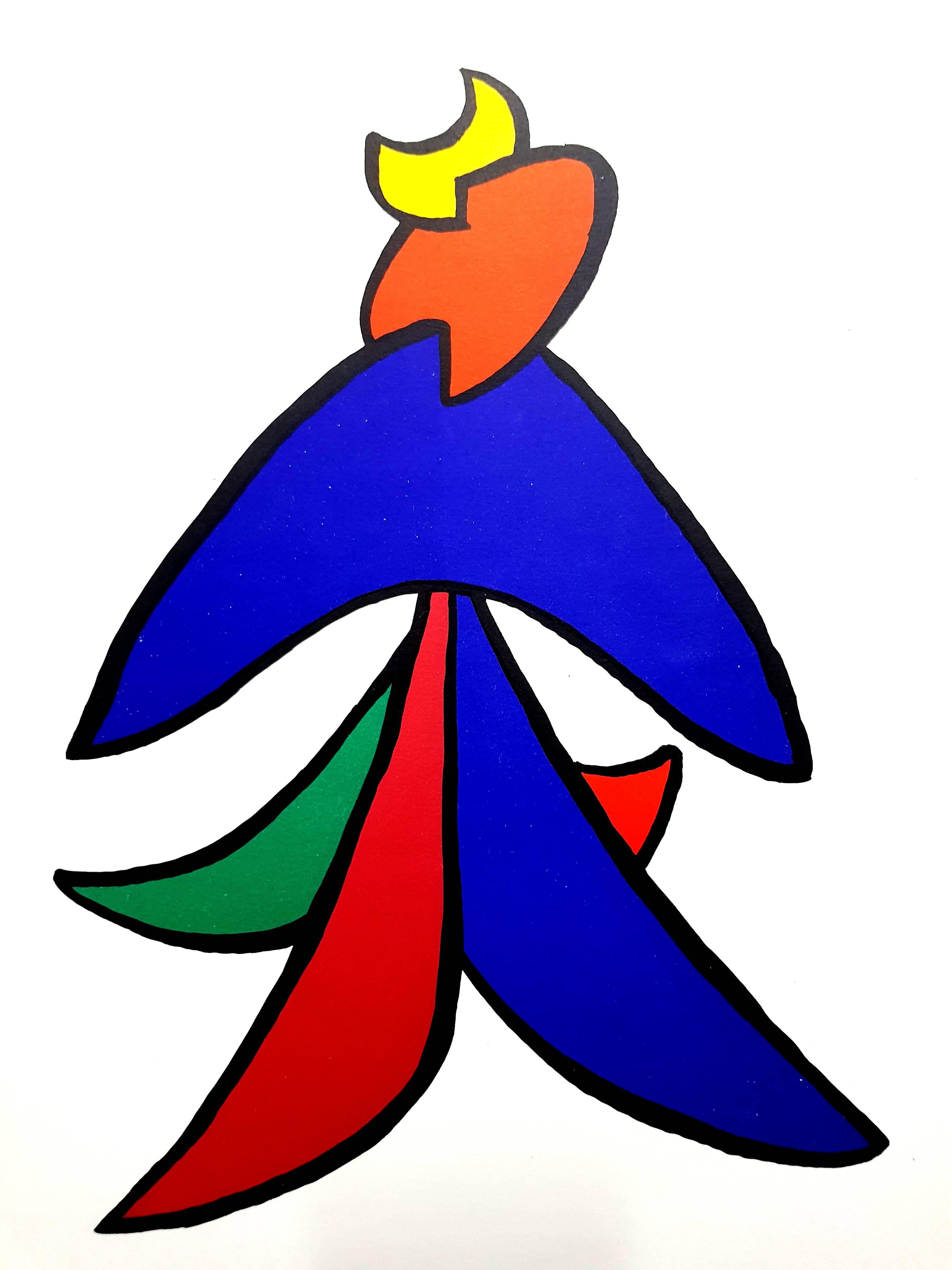 Original Lithograph 1975 Free Ship In The US  !!! ALEXANDER CALDER Jazzy Dancers