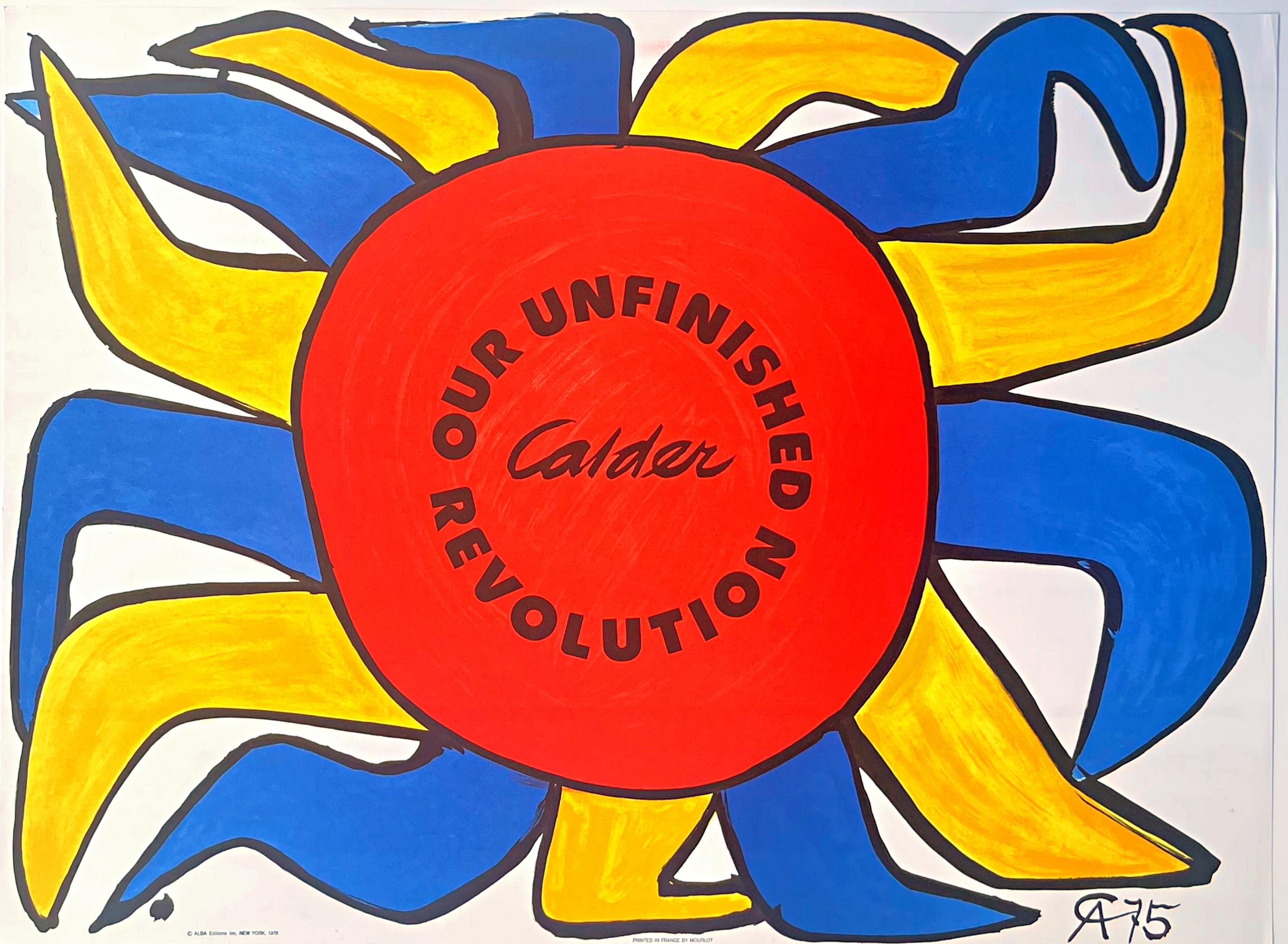 Offset lithograph poster
Printed signature and date on offset paper
This poster was published in a limited edition of 250, separate from the lithographic portfolio of the same title - Our Unfinished Revolution - a series of lithographs created to