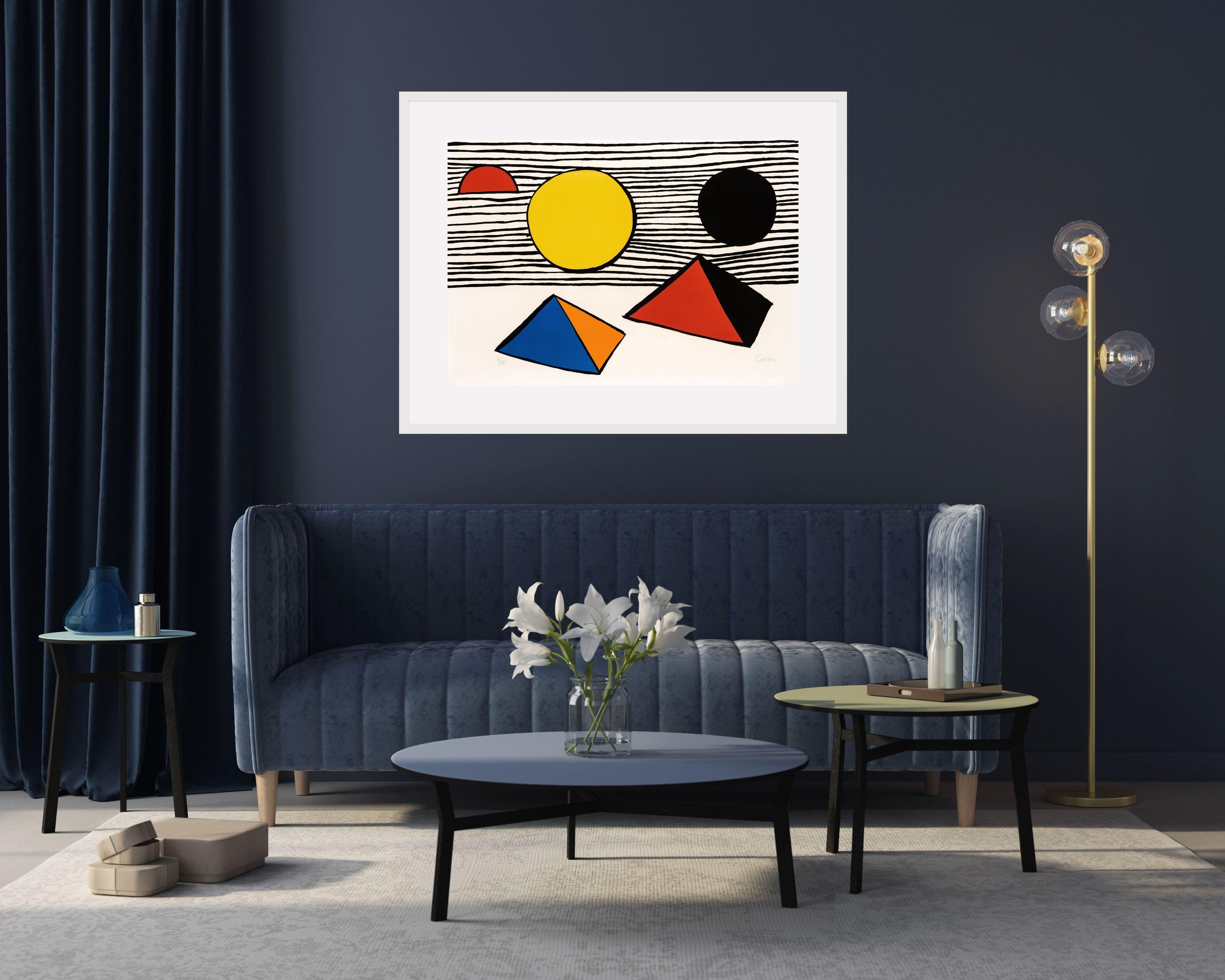 Alexander Calder (1898-1976) has become a household name that is synonymous with twentieth-century abstract art. Calder studied in New York and later in Paris. Calder gained international acclaim for his mobiles, a term coined by artist Marcel
