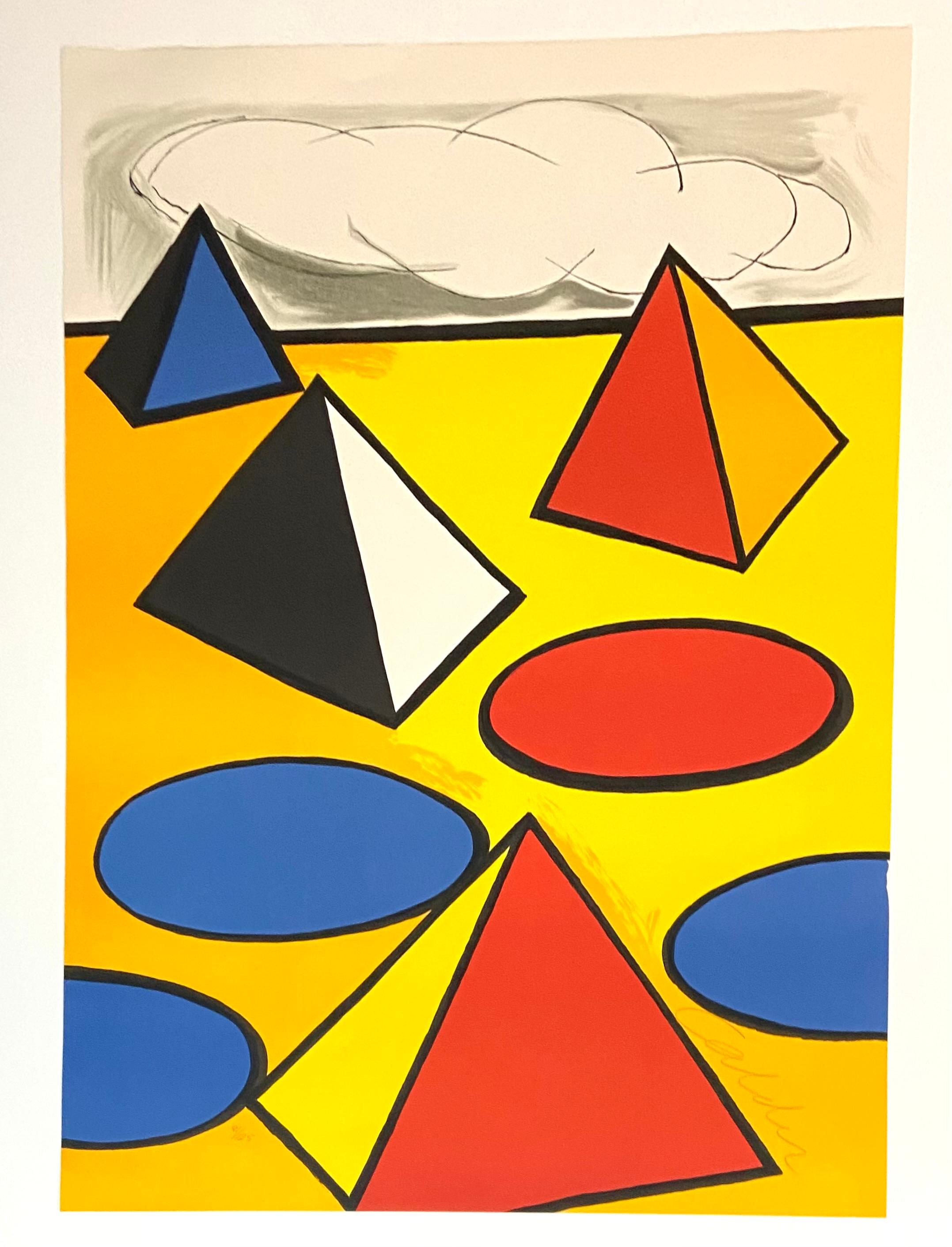 Alexander Calder Pyramids lithograph 1975 (Calder prints) For Sale 1