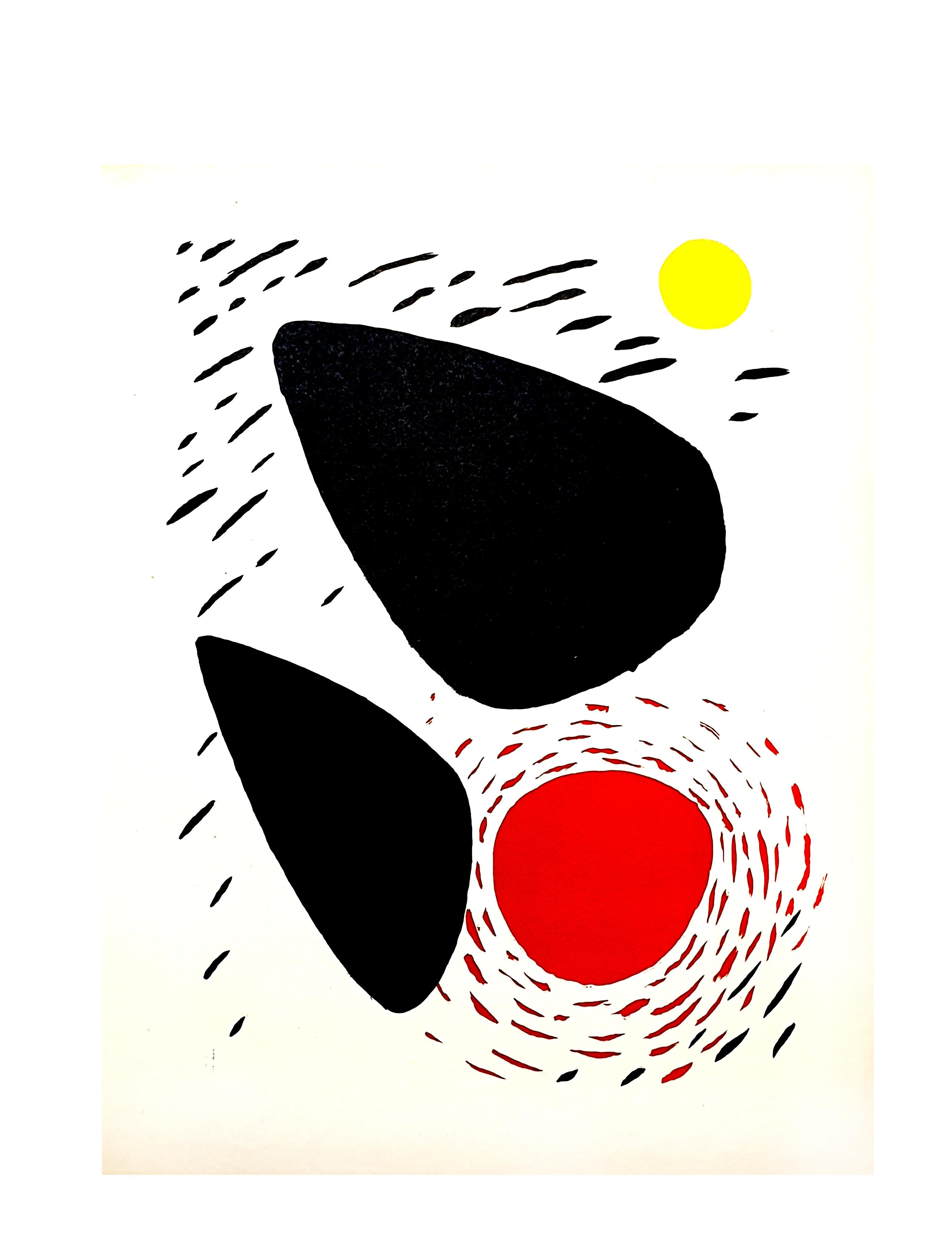 Alexander Calder - Rocks and Sun - Original Lithograph For Sale 1