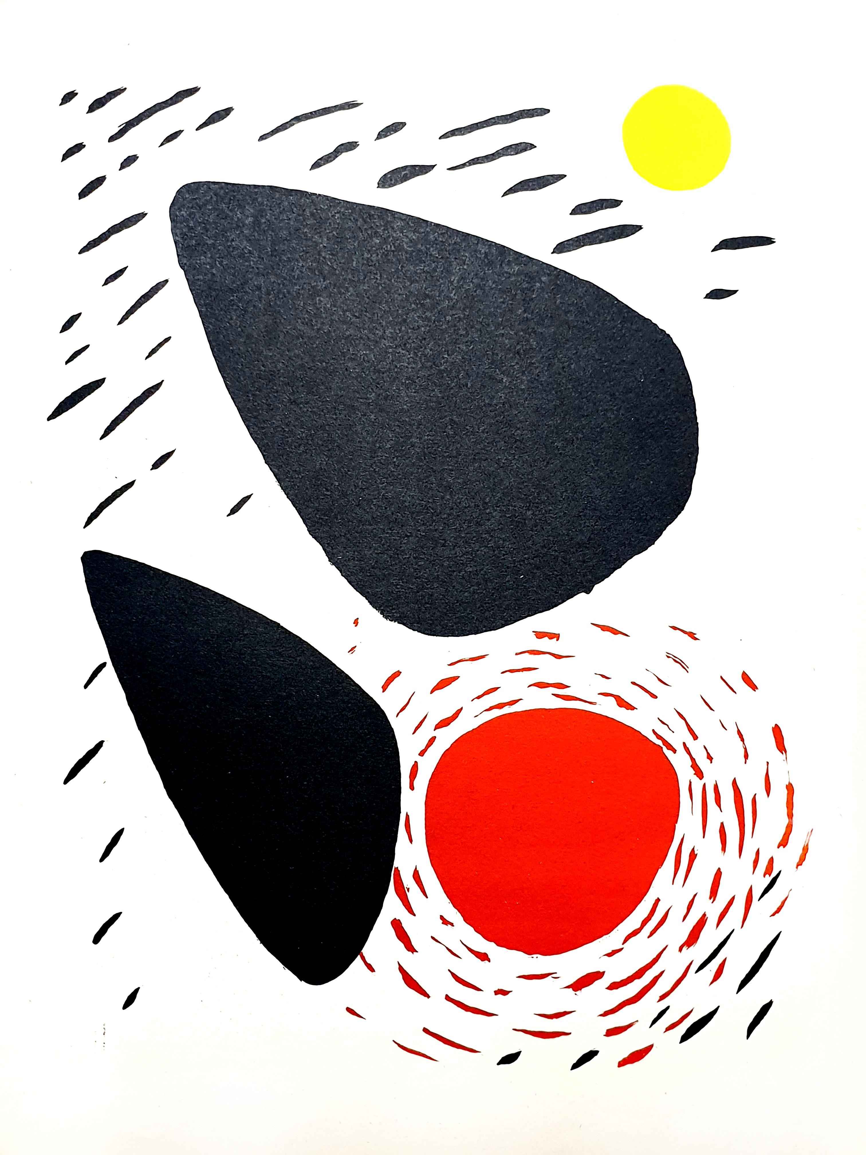 Alexander Calder - Felsen und Sonne - Original Lithographie
Aus der Literaturzeitschrift "XXe Siècle"
1952
Abmessungen: 32 x 24 cm 
Herausgeber: G. di San Lazzaro.
Unsigniert und nicht nummeriert wie ausgegeben