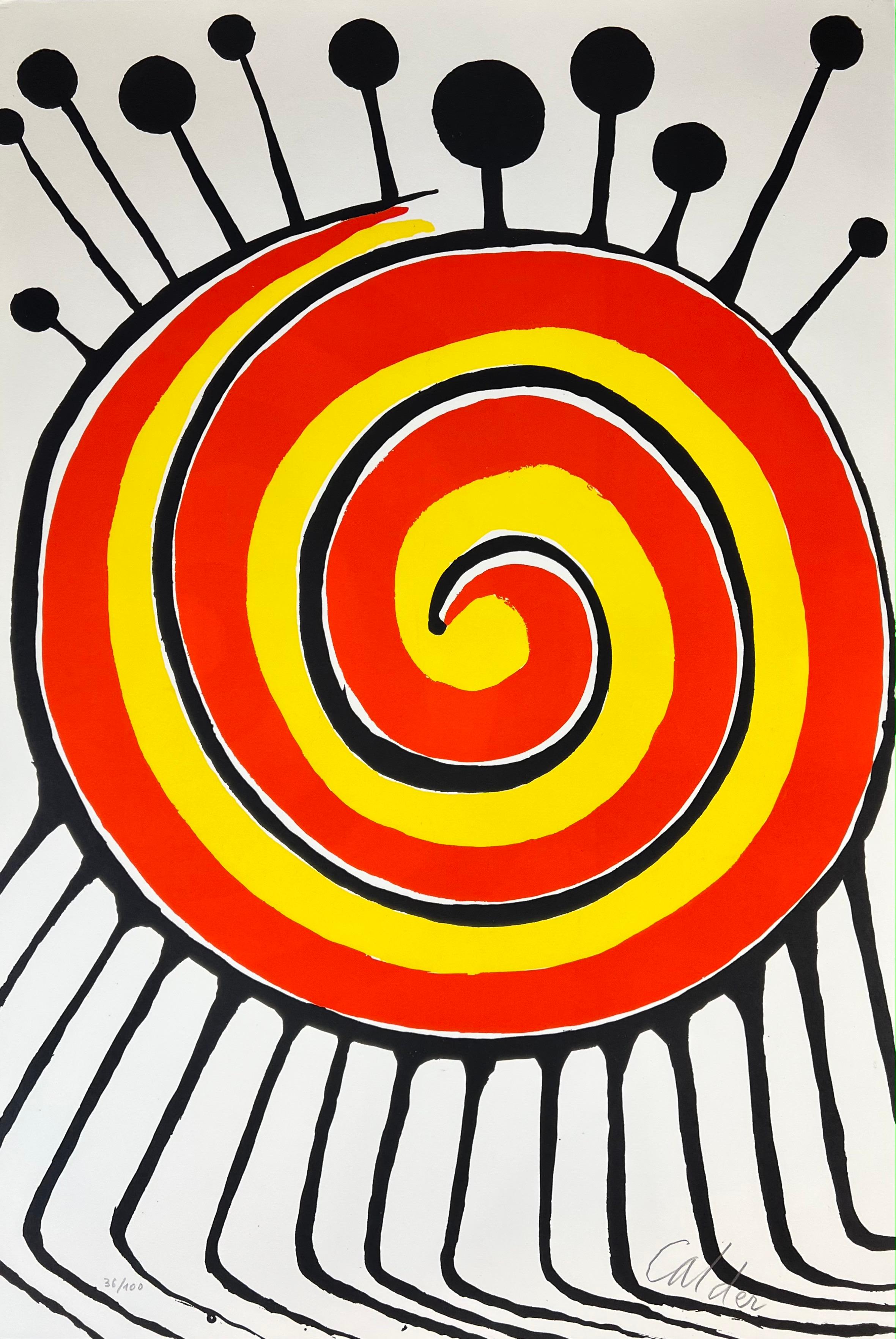 Alexander Calder - Spirale Millepiedi - Hand-Signed Lithography, 1972 For Sale 1